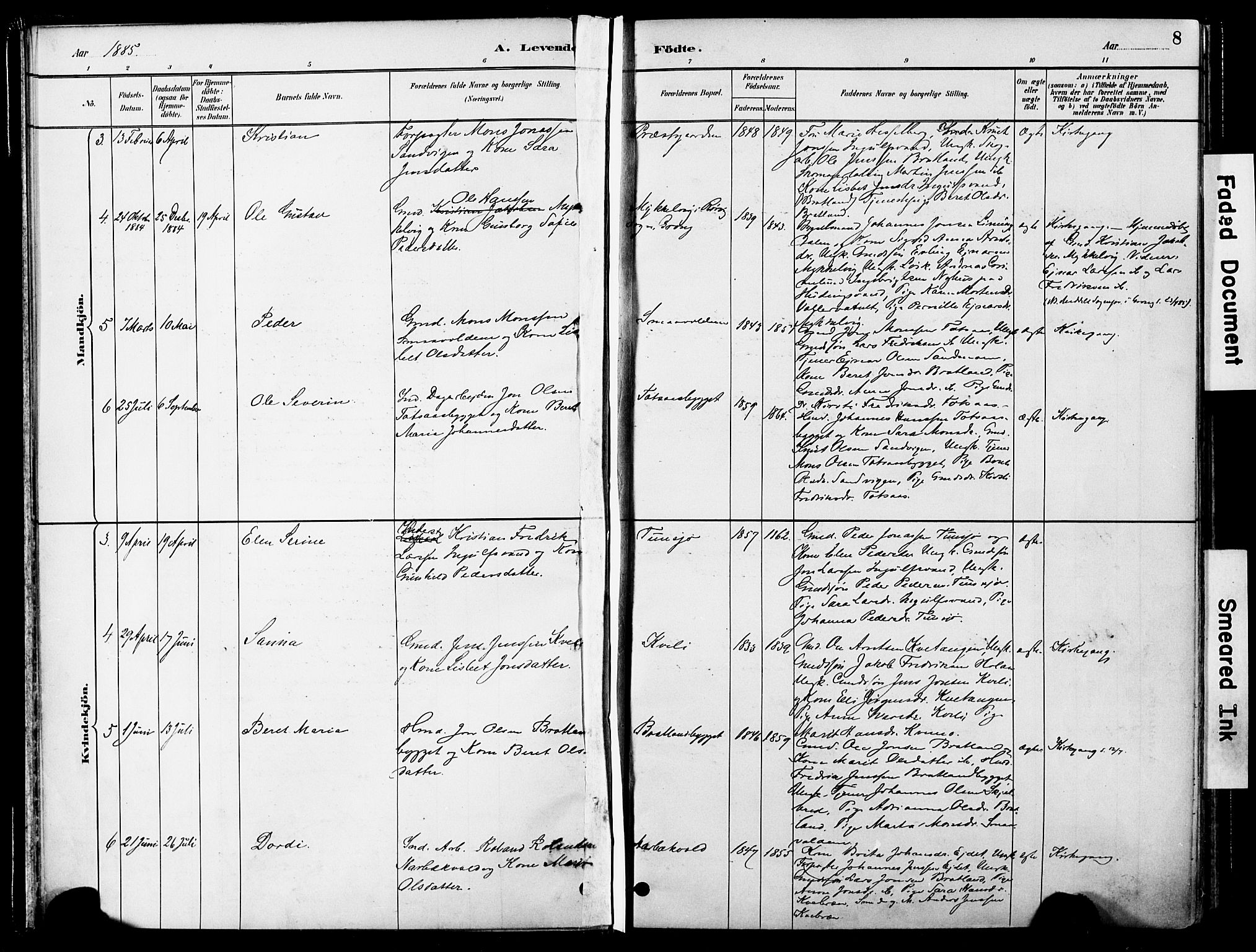 Ministerialprotokoller, klokkerbøker og fødselsregistre - Nord-Trøndelag, SAT/A-1458/755/L0494: Parish register (official) no. 755A03, 1882-1902, p. 8