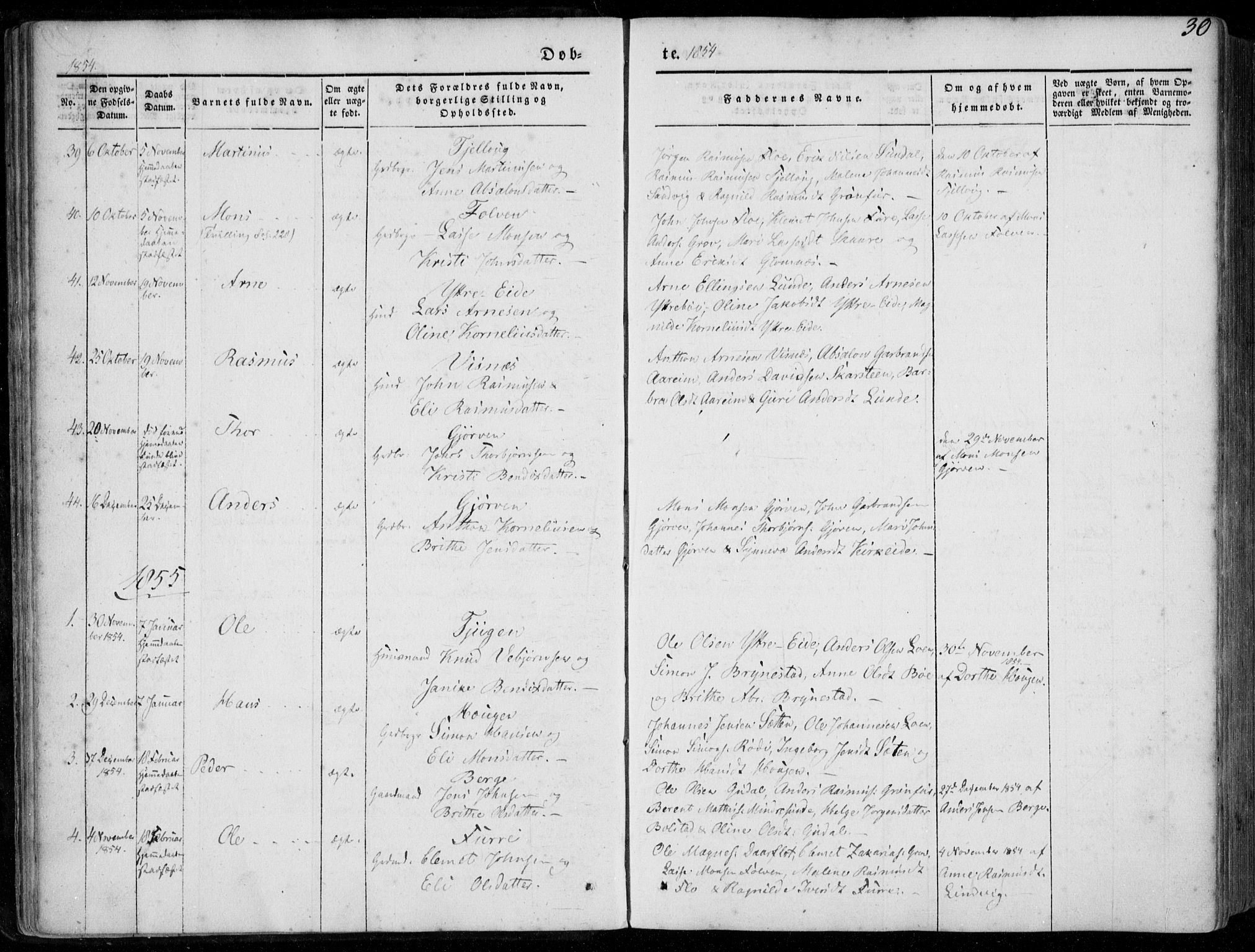 Stryn Sokneprestembete, SAB/A-82501: Parish register (official) no. A 2, 1844-1861, p. 30