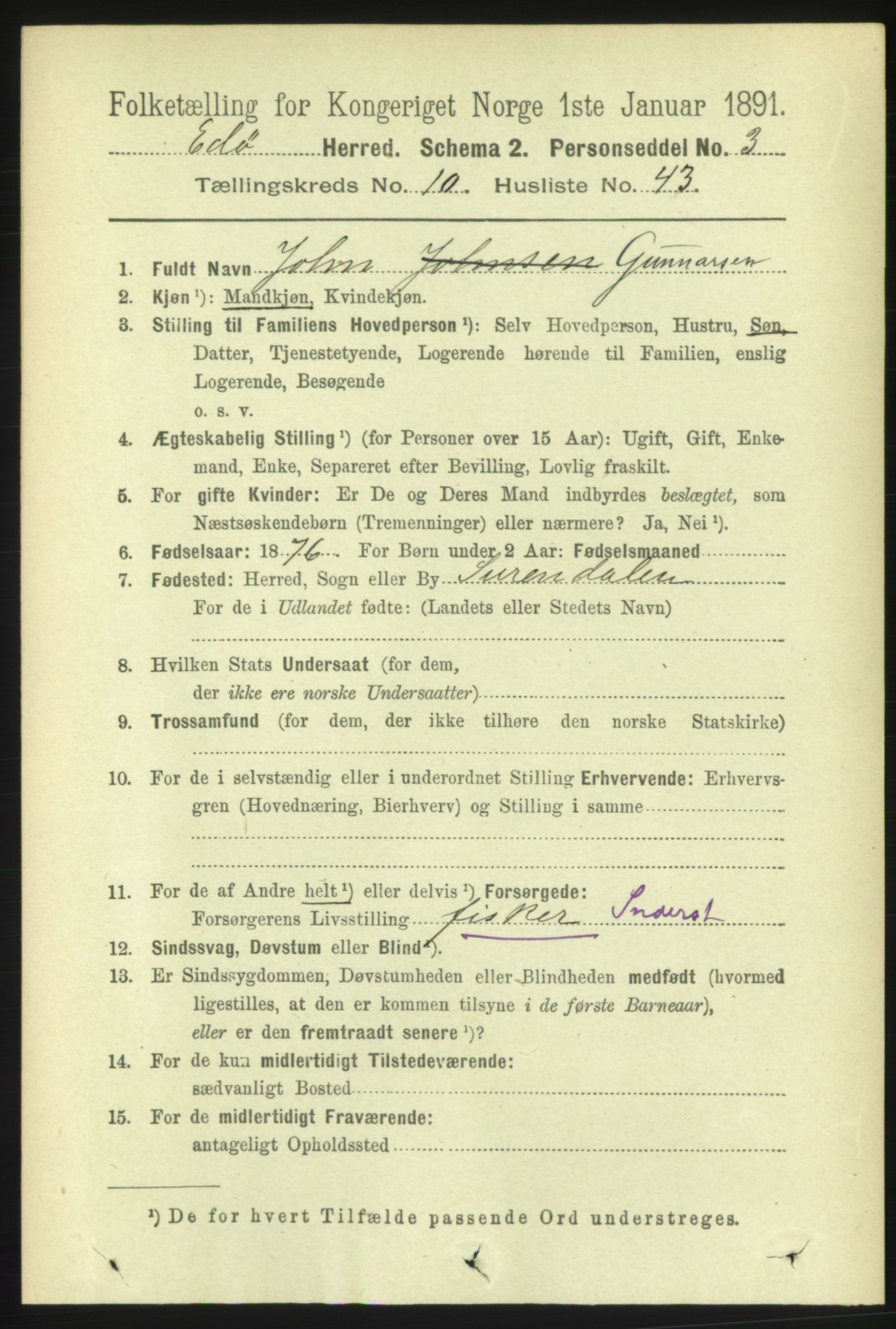 RA, 1891 census for 1573 Edøy, 1891, p. 2870