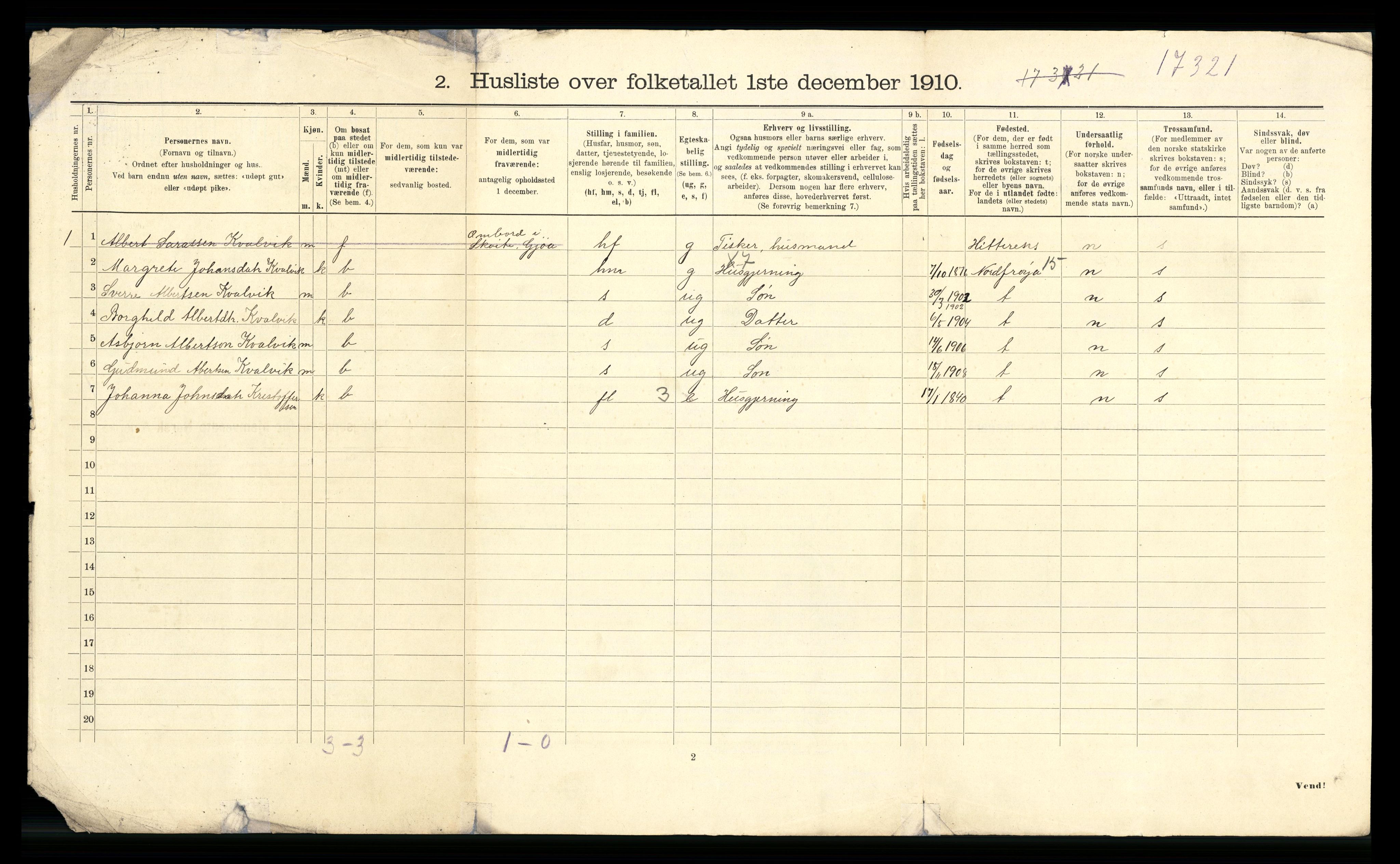 RA, 1910 census for Sør-Frøya, 1910, p. 29