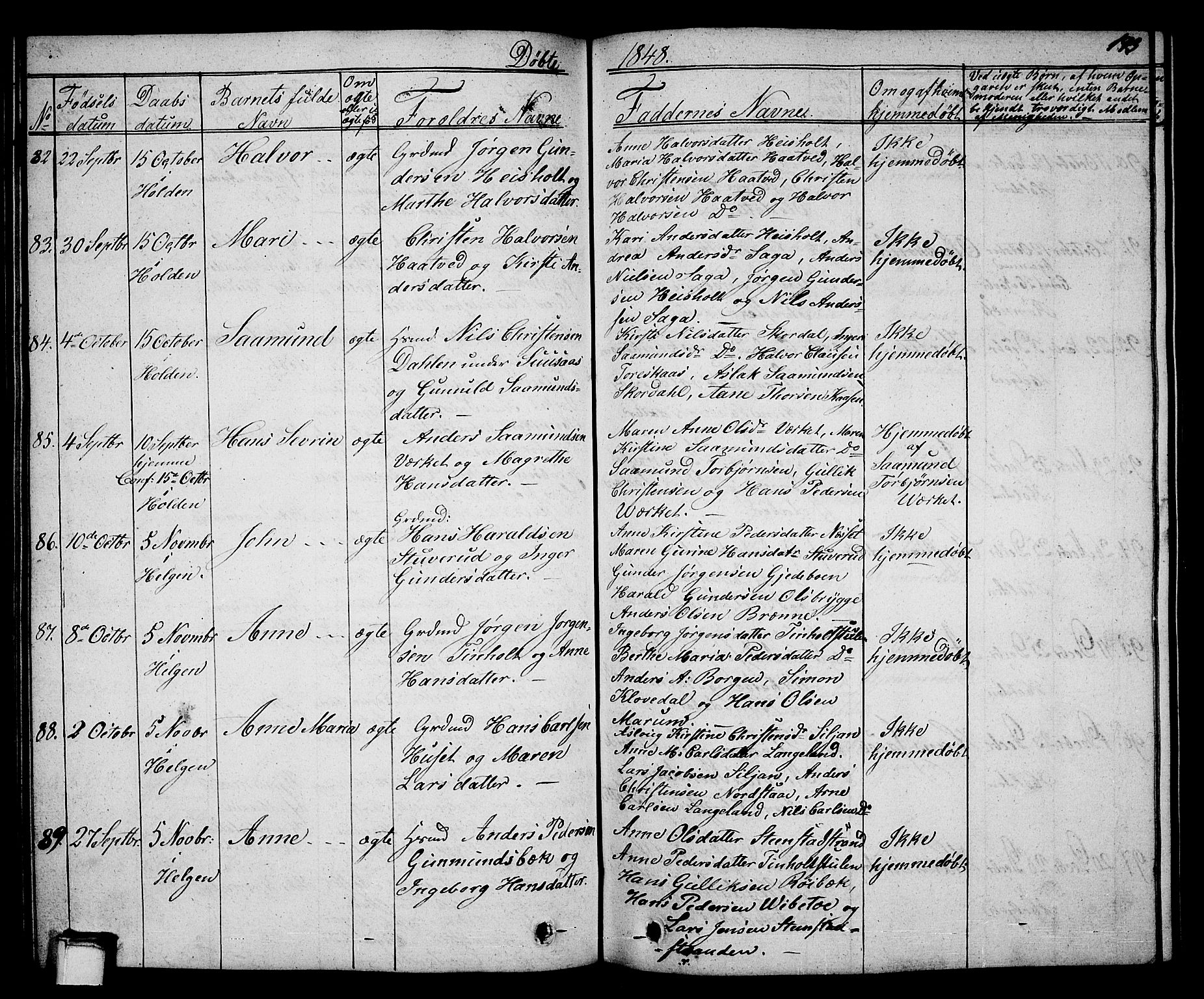 Holla kirkebøker, AV/SAKO-A-272/G/Ga/L0002: Parish register (copy) no. I 2, 1830-1848, p. 193