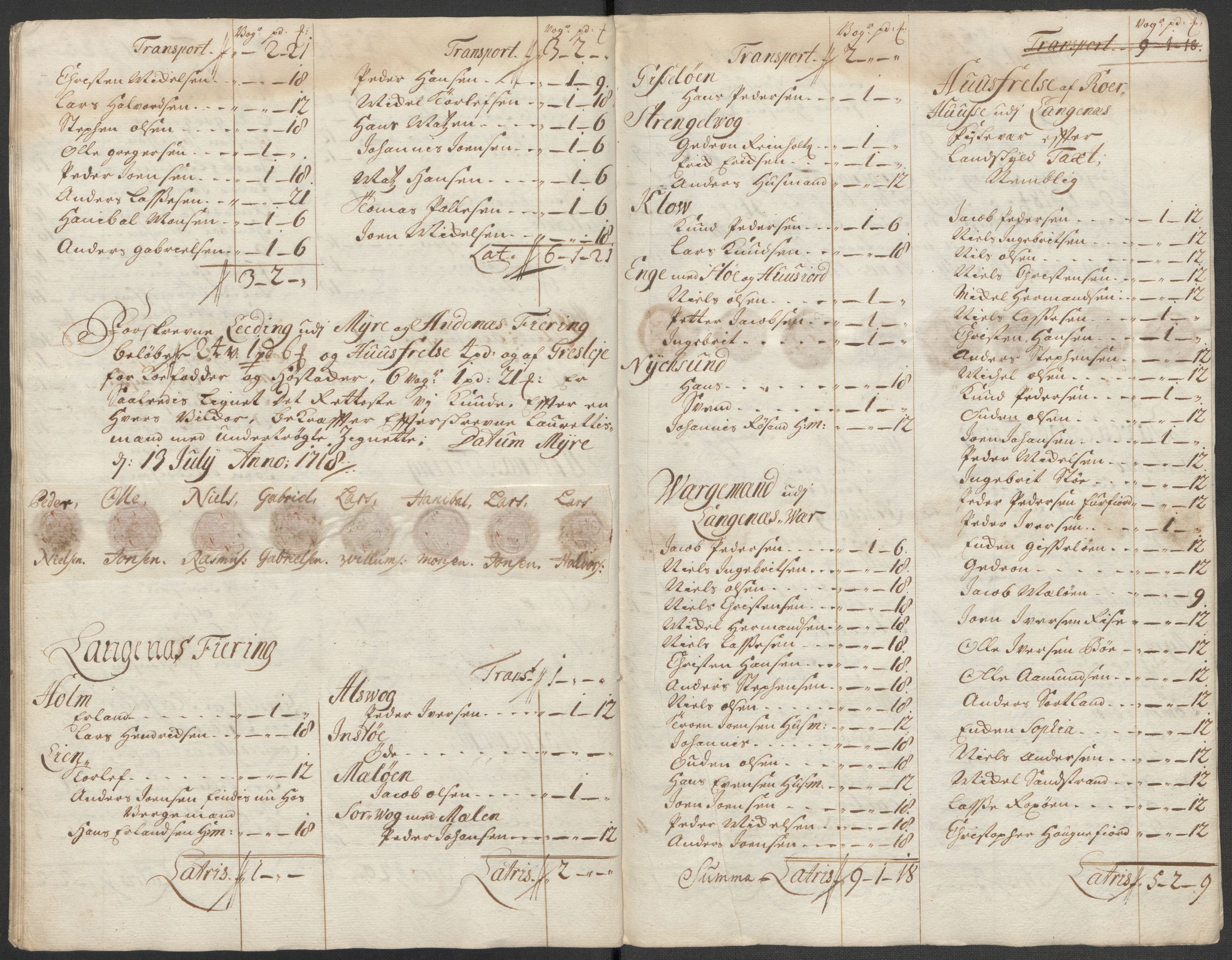 Rentekammeret inntil 1814, Reviderte regnskaper, Fogderegnskap, AV/RA-EA-4092/R67/L4684: Fogderegnskap Vesterålen, Andenes og Lofoten, 1718, p. 219