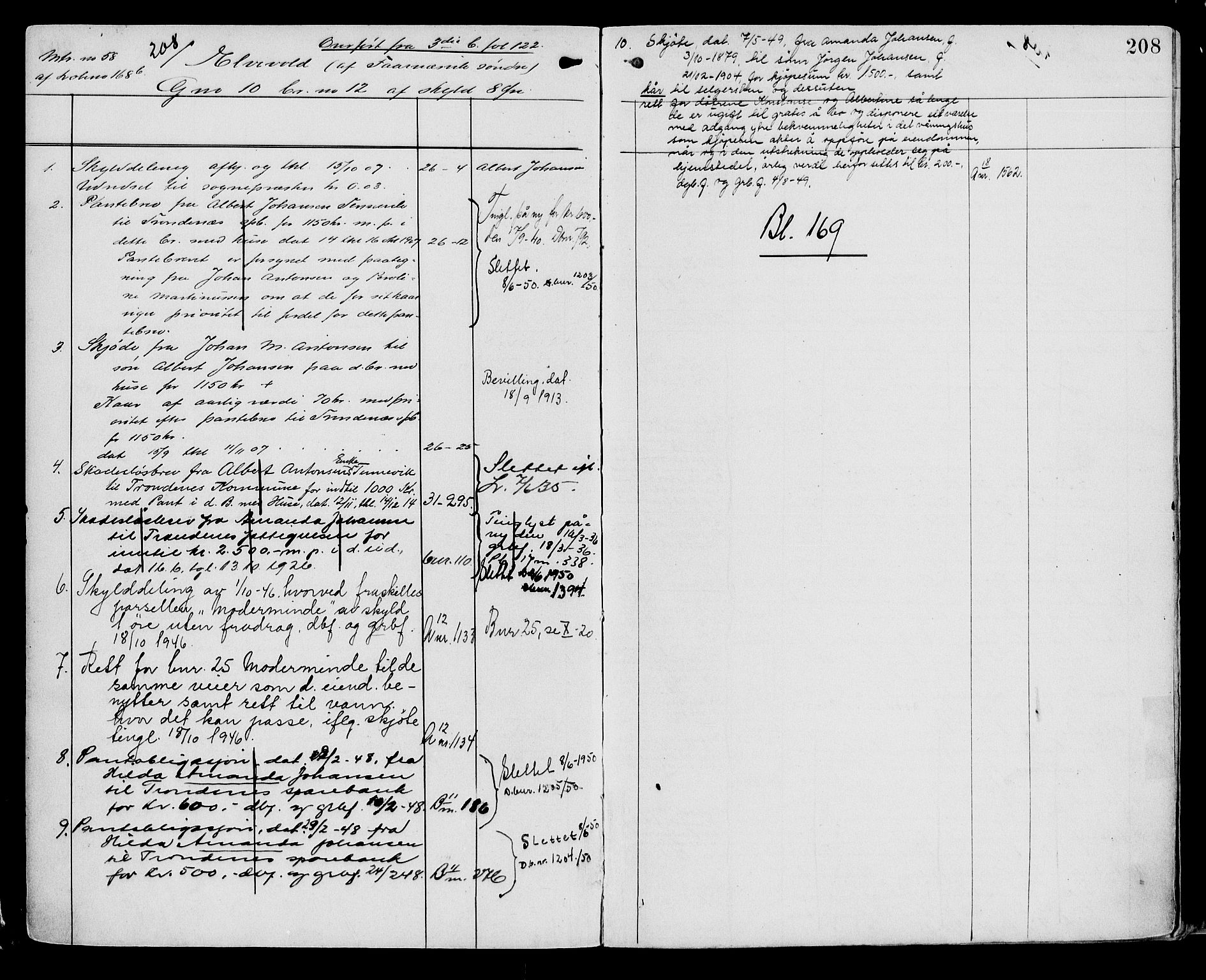 Trondenes sorenskriveri, AV/SATØ-S-0049/1/Ga/L0006: Mortgage register no. 6, p. 208