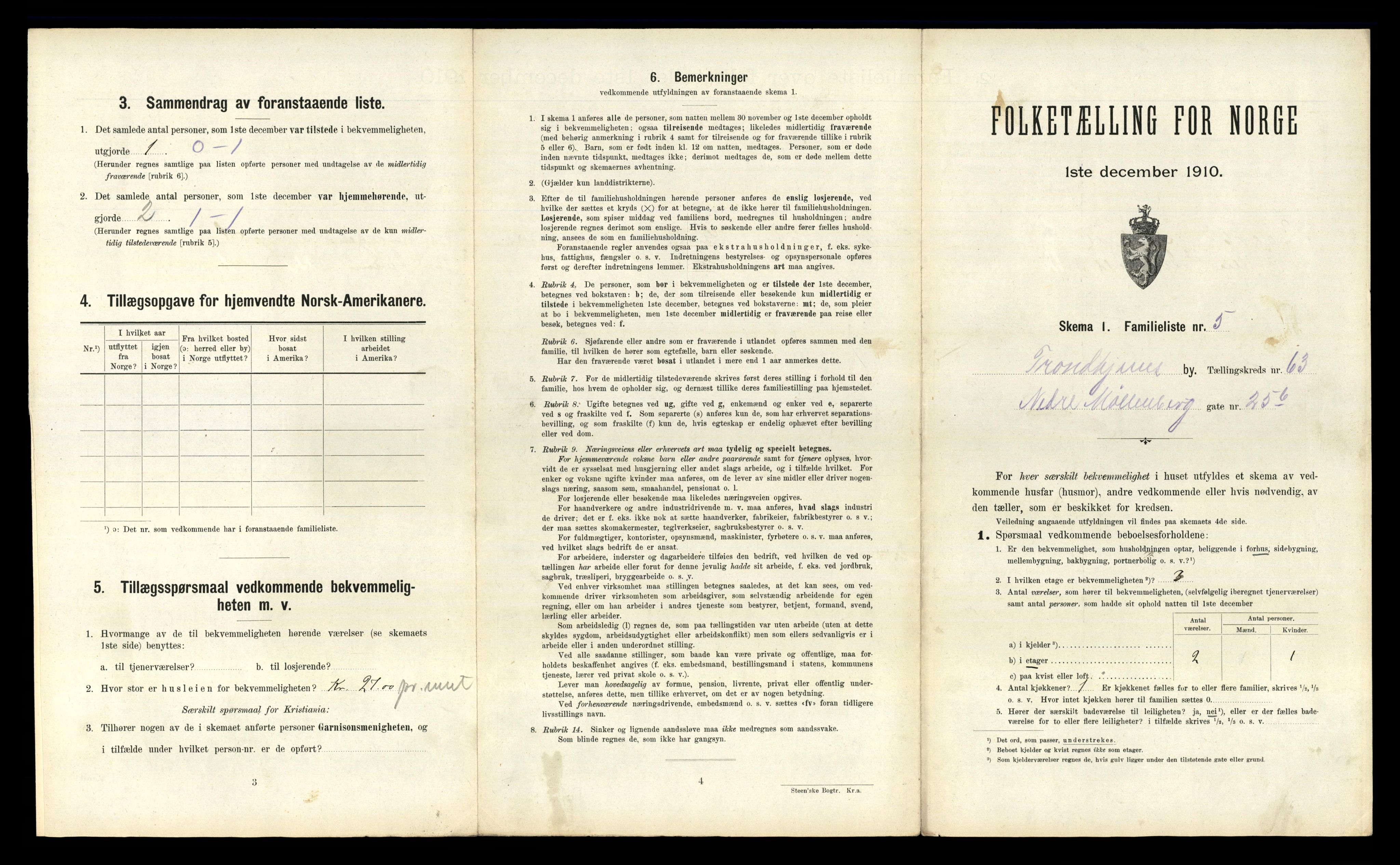 RA, 1910 census for Trondheim, 1910, p. 17233