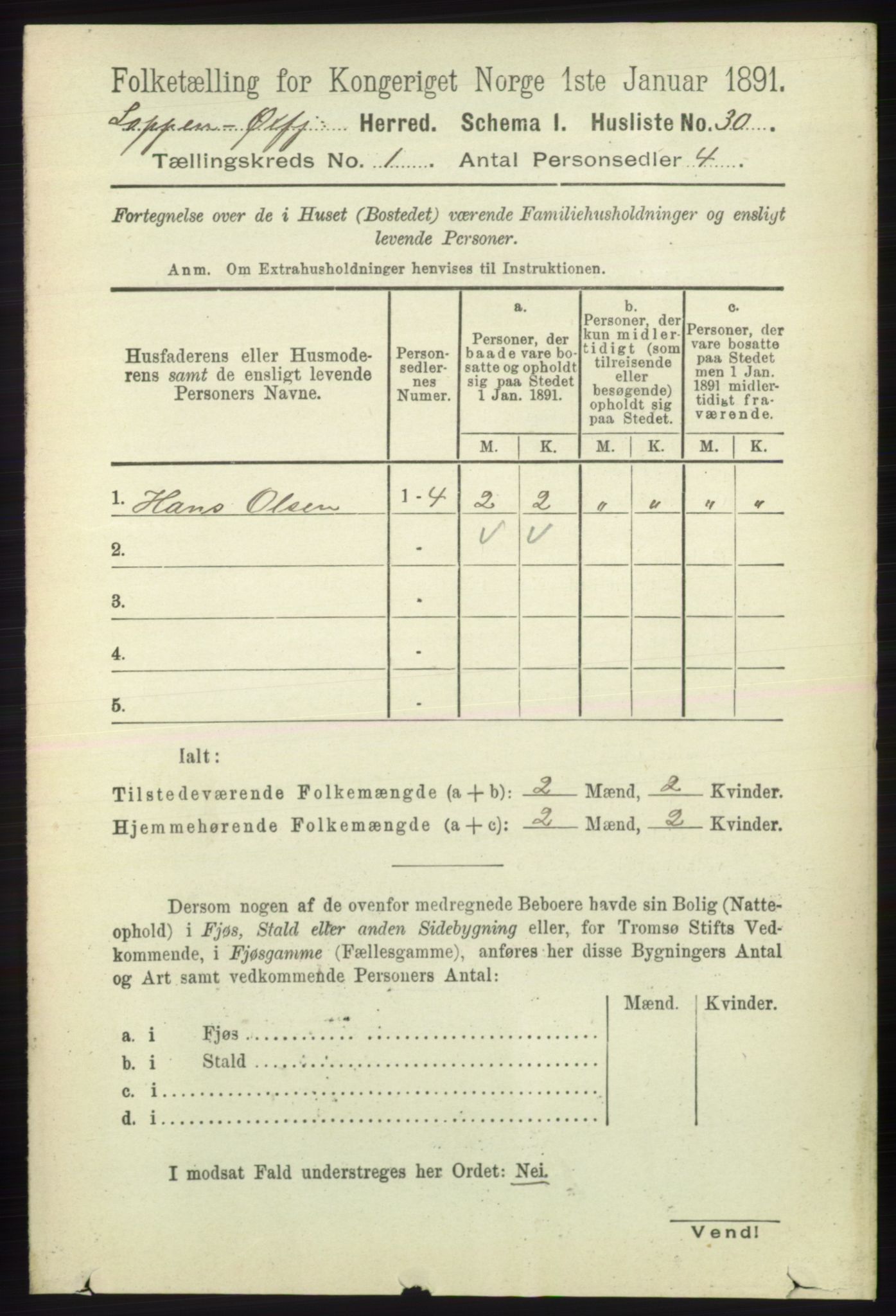 RA, 1891 census for 2014 Loppa, 1891, p. 48