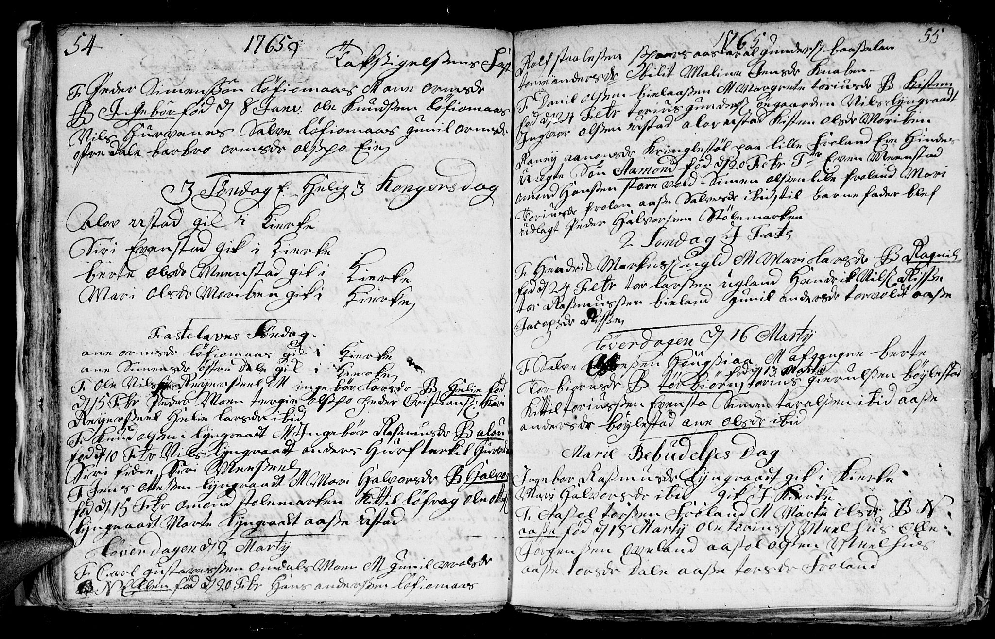 Froland sokneprestkontor, AV/SAK-1111-0013/F/Fb/L0003: Parish register (copy) no. B 3, 1759-1776, p. 54-55