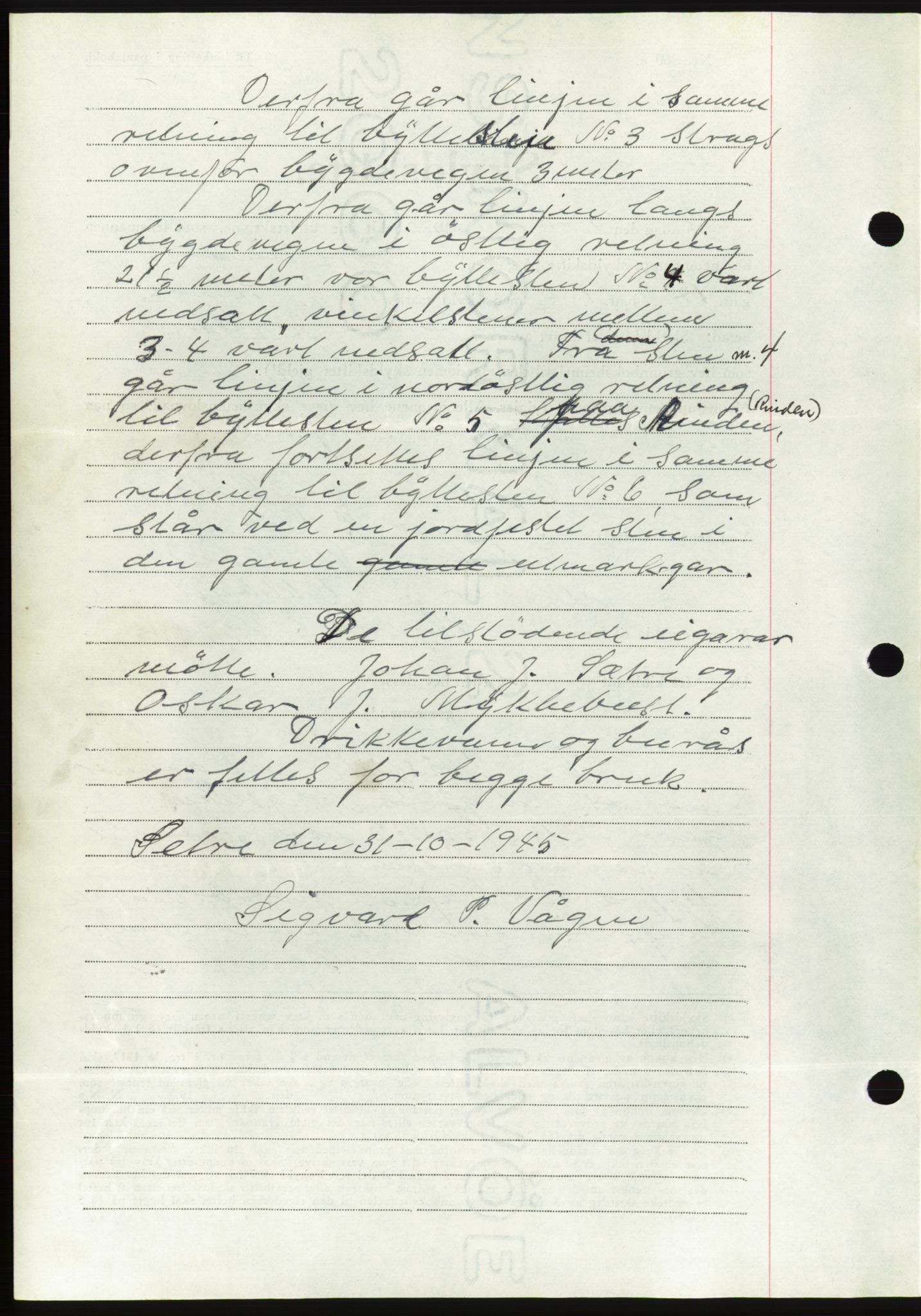 Søre Sunnmøre sorenskriveri, AV/SAT-A-4122/1/2/2C/L0077: Mortgage book no. 3A, 1945-1946, Diary no: : 690/1945