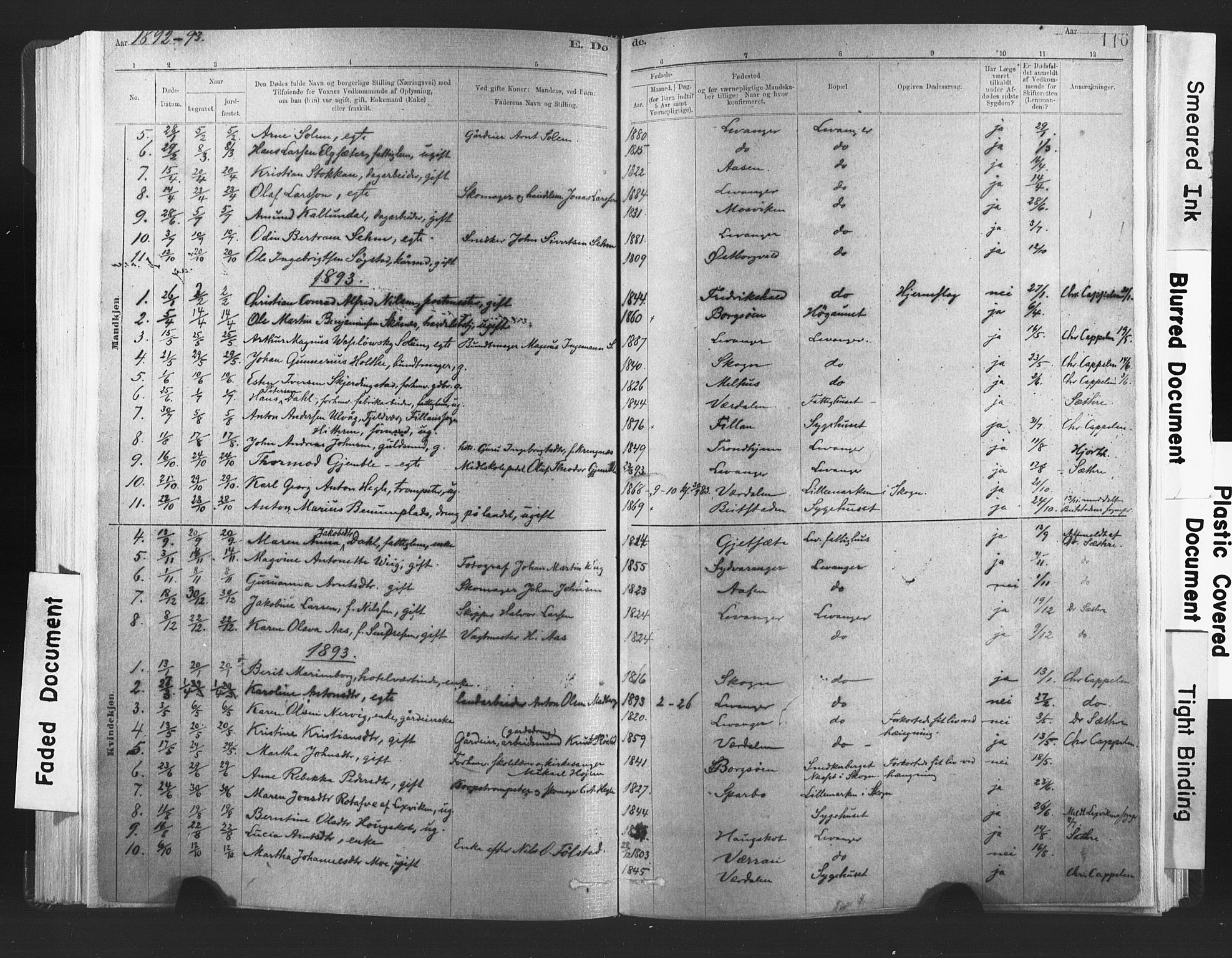 Ministerialprotokoller, klokkerbøker og fødselsregistre - Nord-Trøndelag, SAT/A-1458/720/L0189: Parish register (official) no. 720A05, 1880-1911, p. 116