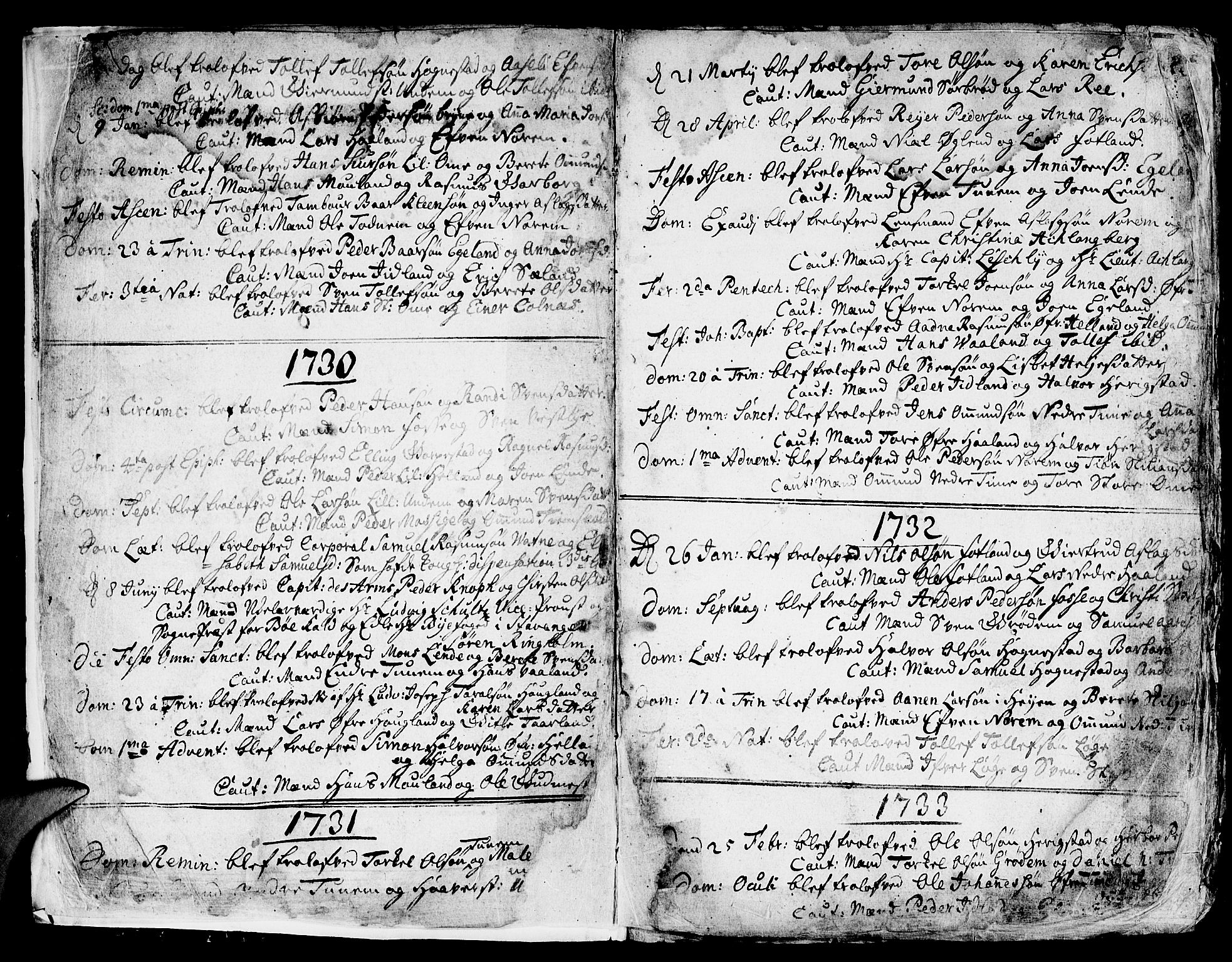 Lye sokneprestkontor, AV/SAST-A-101794/001/30BA/L0001: Parish register (official) no. A 1 /1, 1725-1800