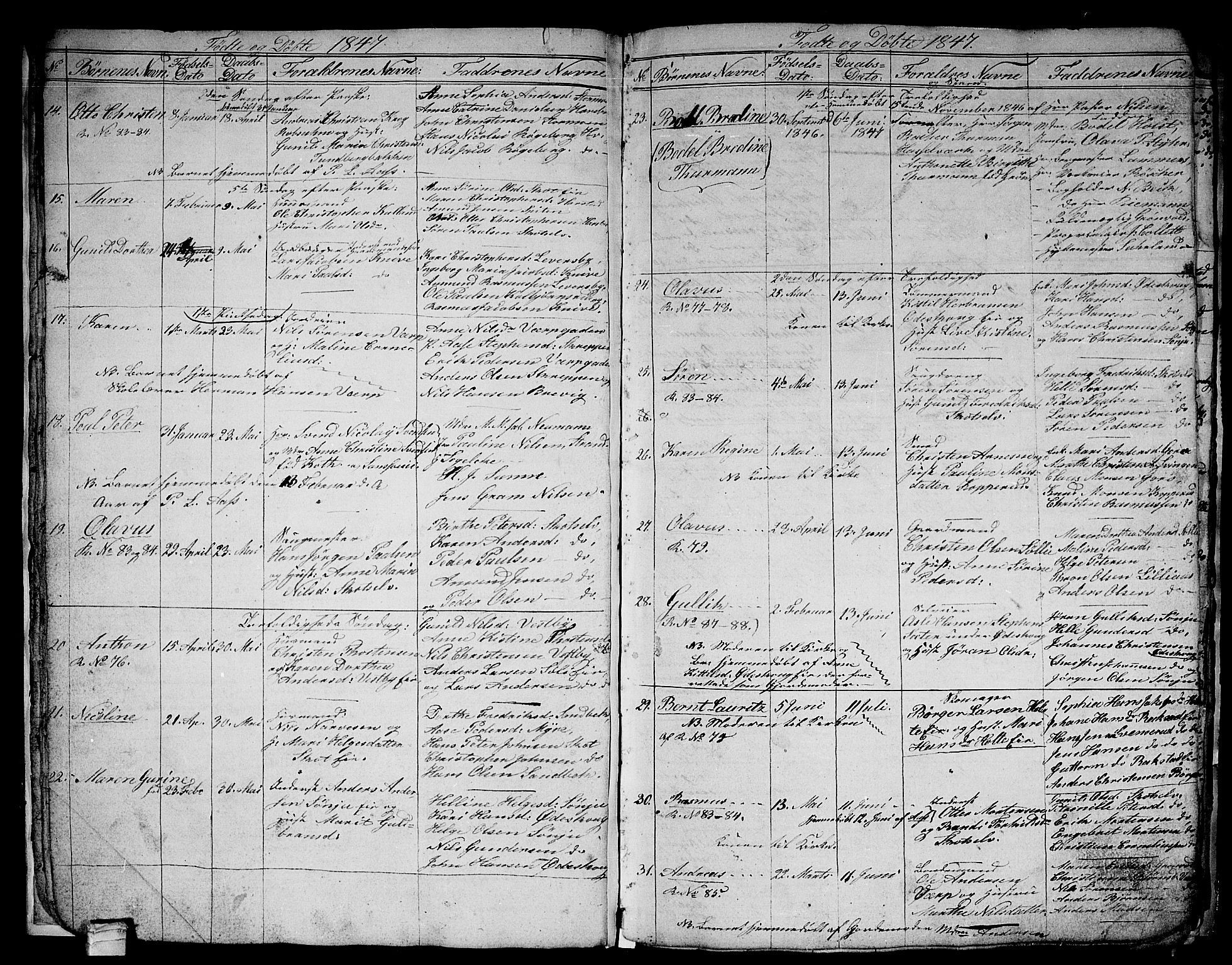 Eiker kirkebøker, SAKO/A-4/G/Gb/L0001: Parish register (copy) no. II 1, 1844-1864, p. 18-19