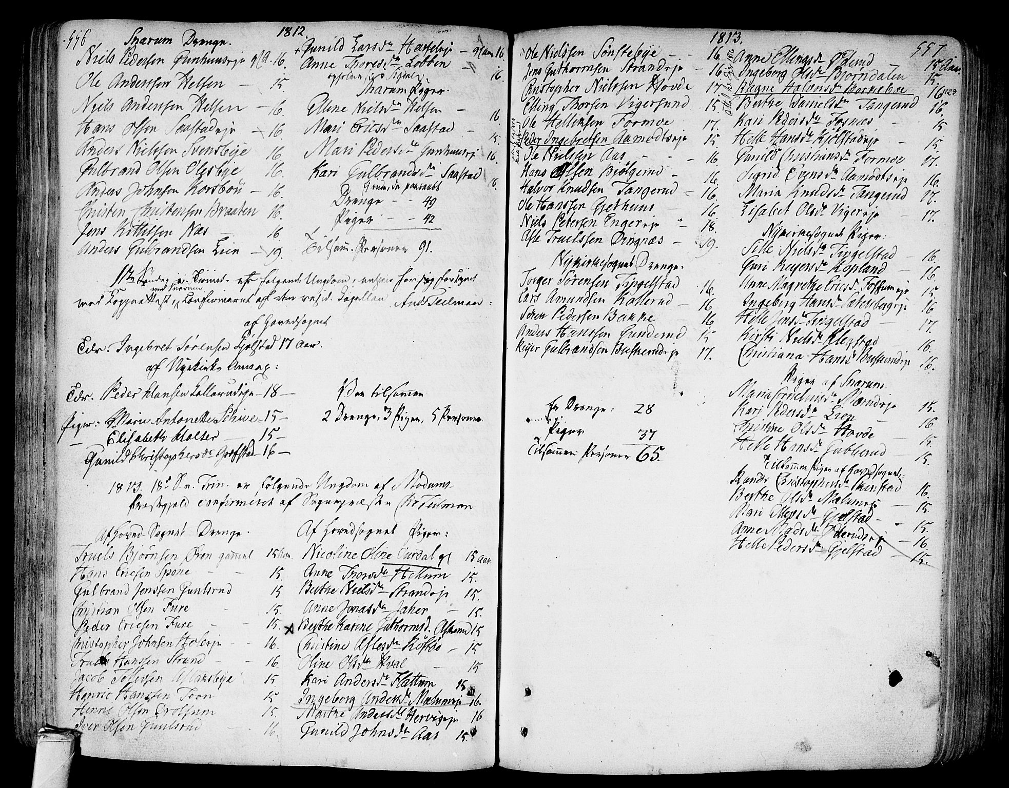 Modum kirkebøker, AV/SAKO-A-234/F/Fa/L0003: Parish register (official) no. 3, 1783-1819, p. 556-557