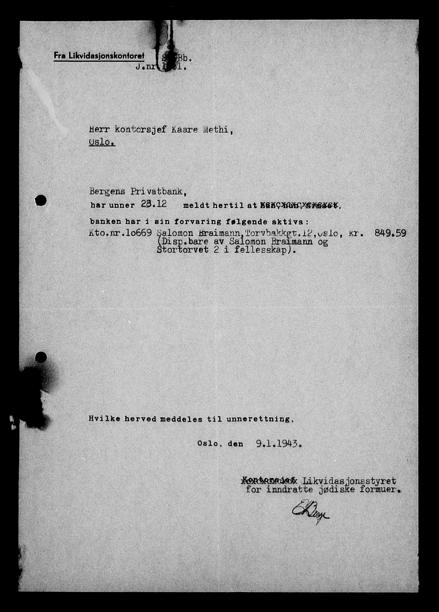 Justisdepartementet, Tilbakeføringskontoret for inndratte formuer, AV/RA-S-1564/H/Hc/Hcc/L0927: --, 1945-1947, p. 469