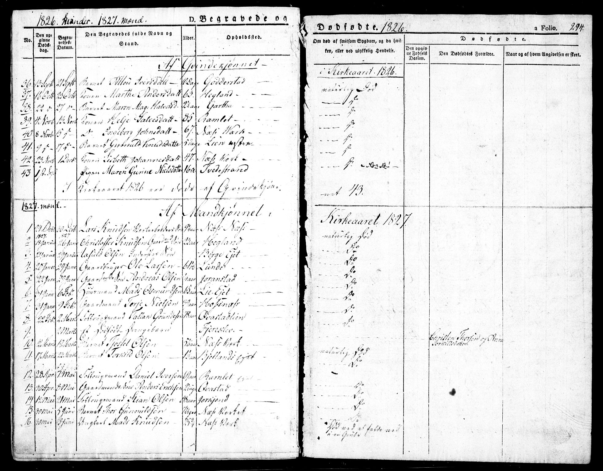 Holt sokneprestkontor, AV/SAK-1111-0021/F/Fa/L0006: Parish register (official) no. A 6, 1820-1835, p. 294