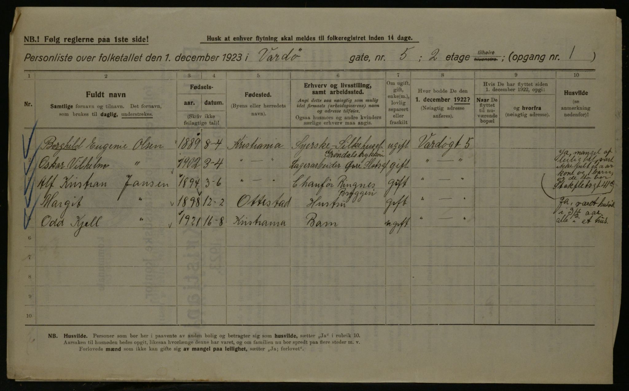 OBA, Municipal Census 1923 for Kristiania, 1923, p. 134766