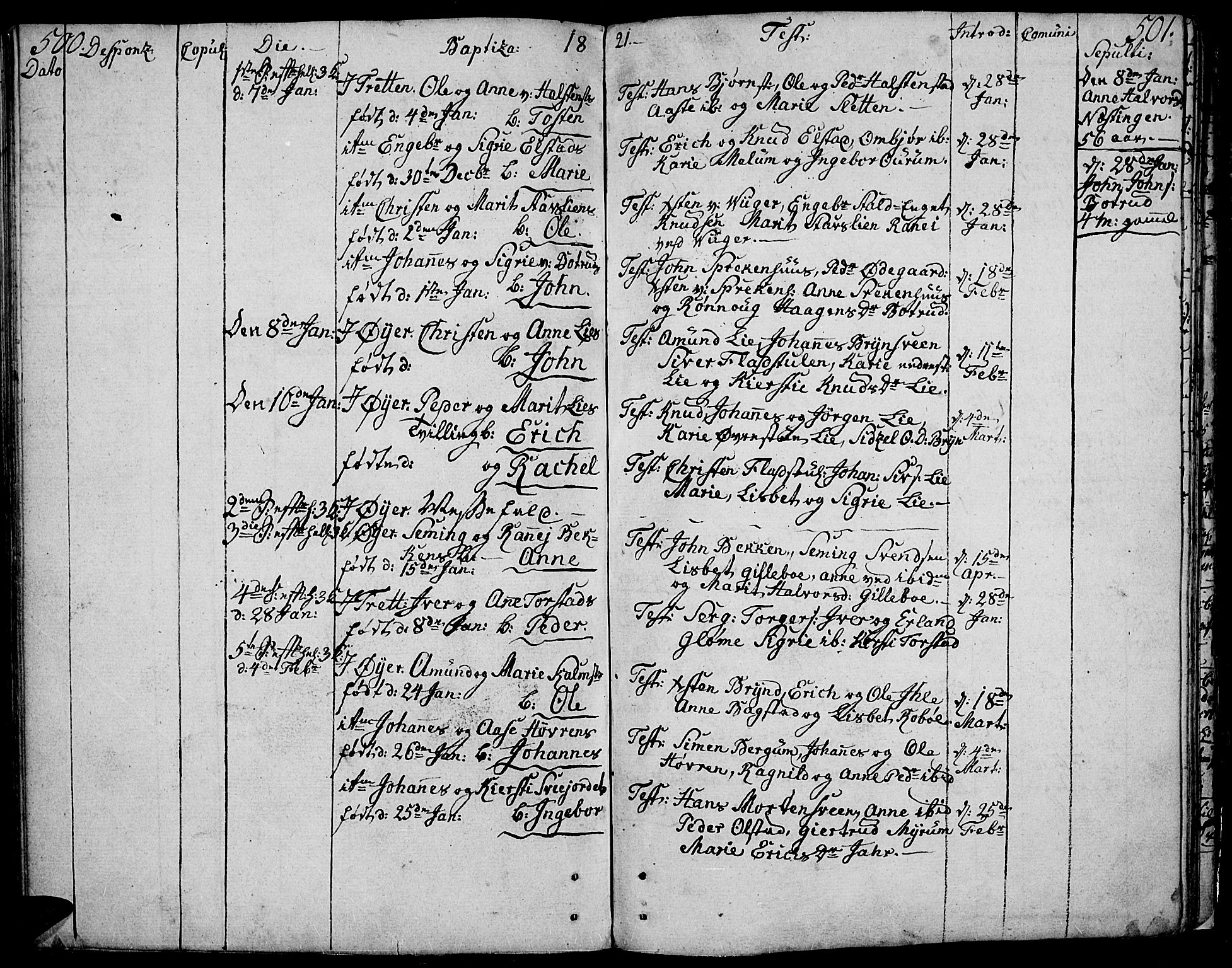 Øyer prestekontor, SAH/PREST-084/H/Ha/Haa/L0003: Parish register (official) no. 3, 1784-1824, p. 500-501