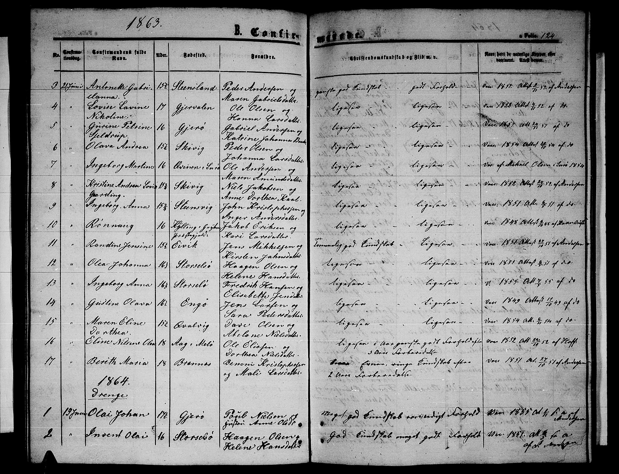 Ministerialprotokoller, klokkerbøker og fødselsregistre - Nordland, SAT/A-1459/841/L0619: Parish register (copy) no. 841C03, 1856-1876, p. 124