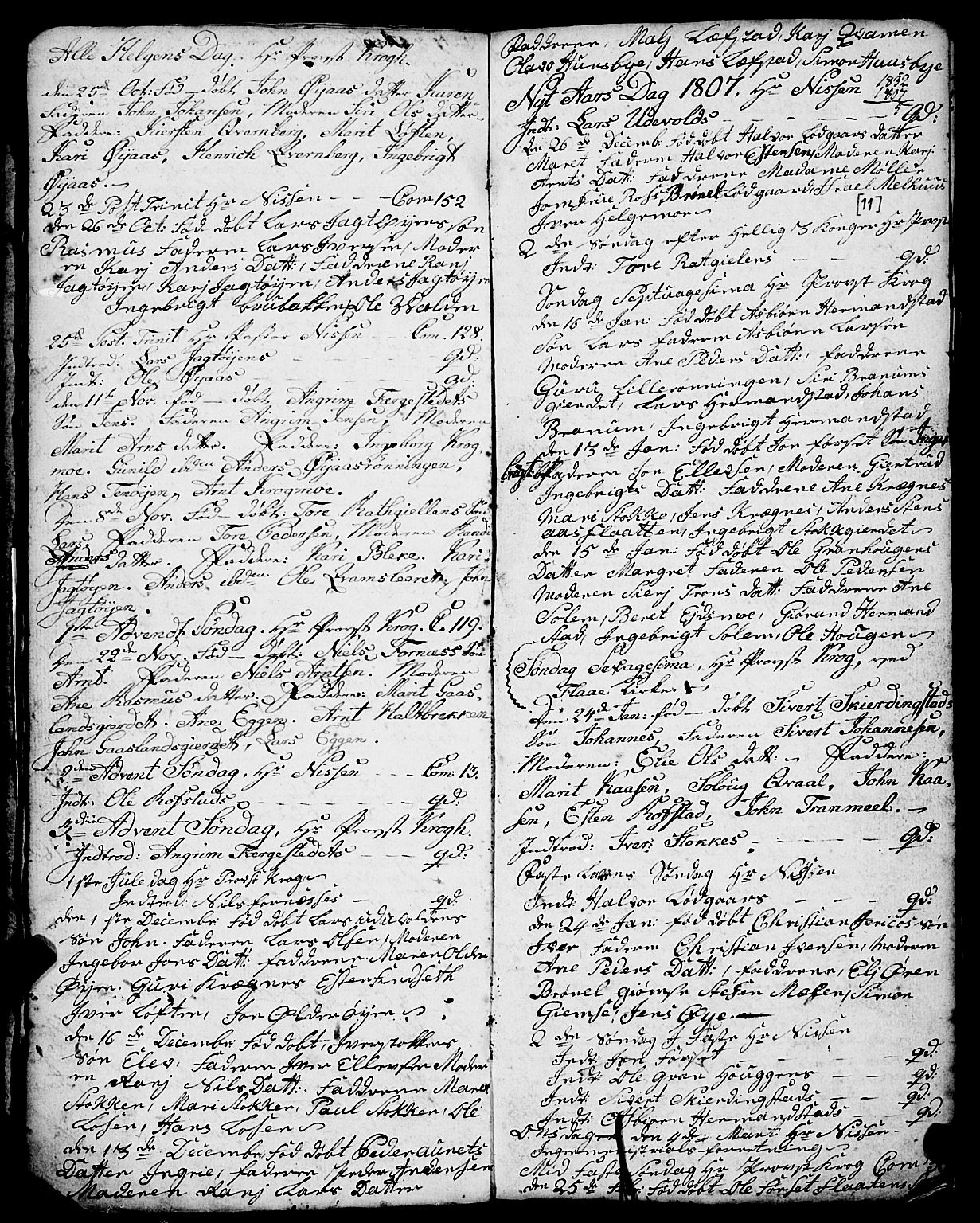 Ministerialprotokoller, klokkerbøker og fødselsregistre - Sør-Trøndelag, SAT/A-1456/691/L1091: Parish register (copy) no. 691C02, 1802-1815, p. 11
