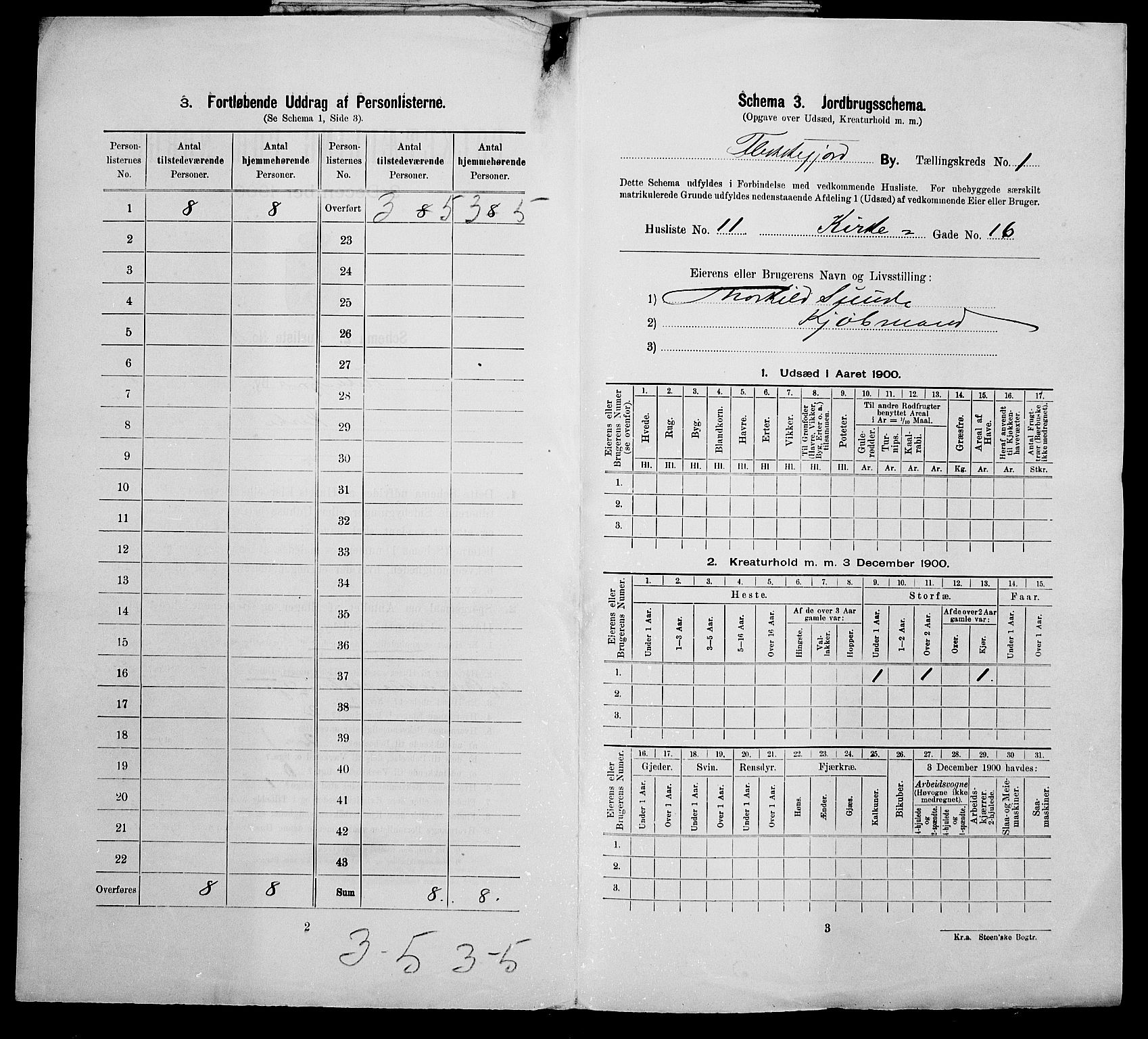 SAK, 1900 census for Flekkefjord, 1900, p. 66