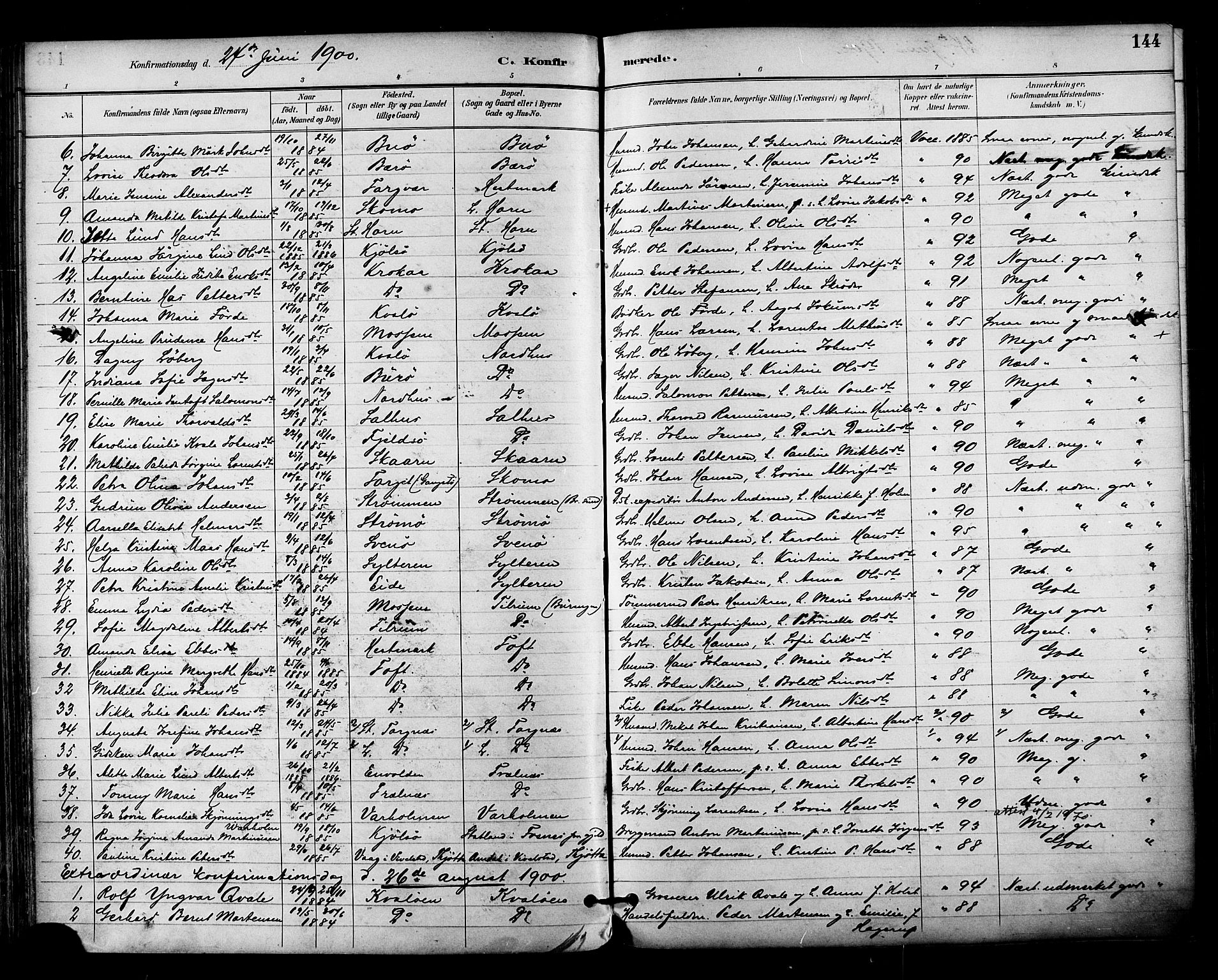 Ministerialprotokoller, klokkerbøker og fødselsregistre - Nordland, SAT/A-1459/813/L0200: Parish register (official) no. 813A10, 1886-1900, p. 144