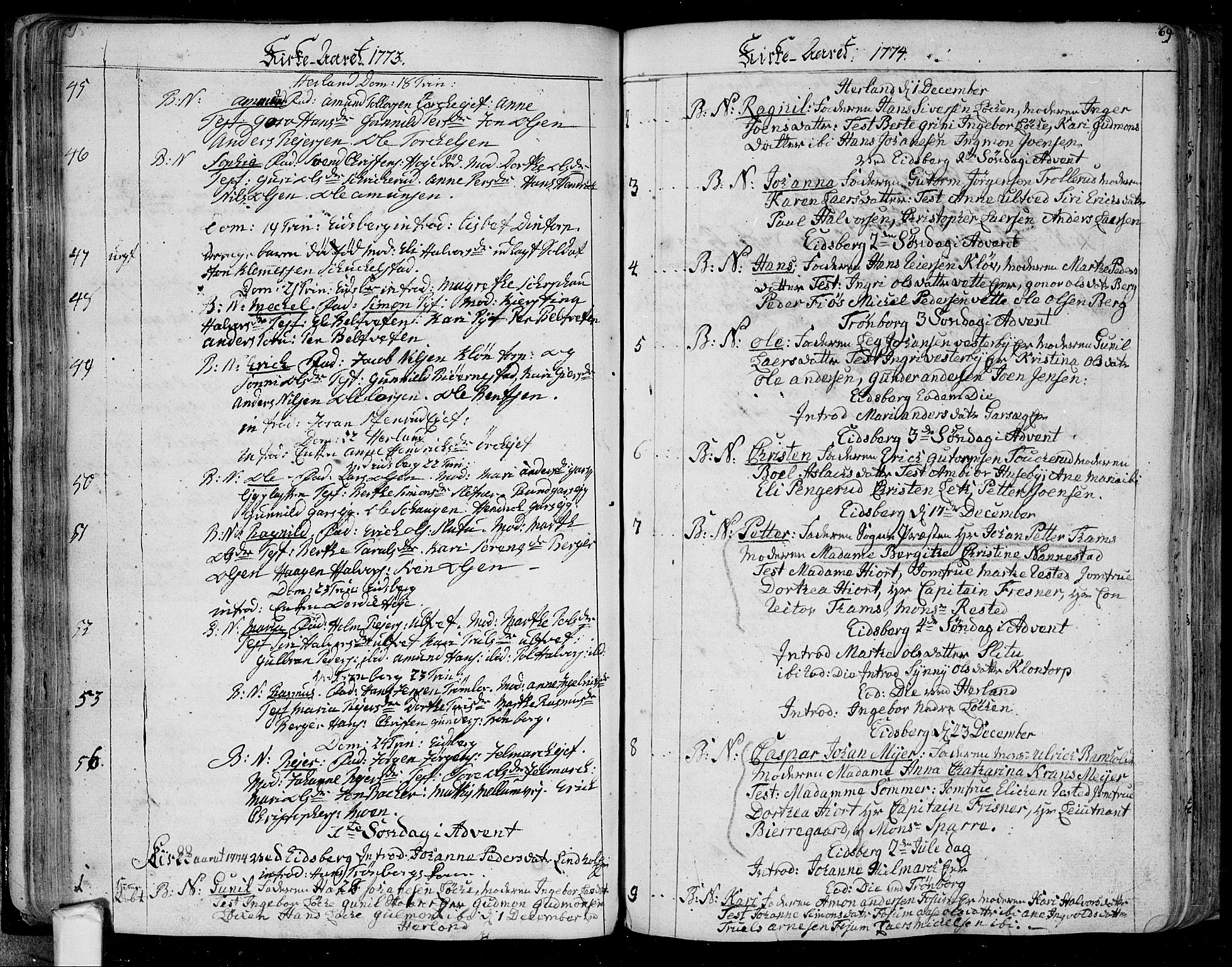 Eidsberg prestekontor Kirkebøker, SAO/A-10905/F/Fa/L0004: Parish register (official) no. I 4, 1759-1788, p. 69