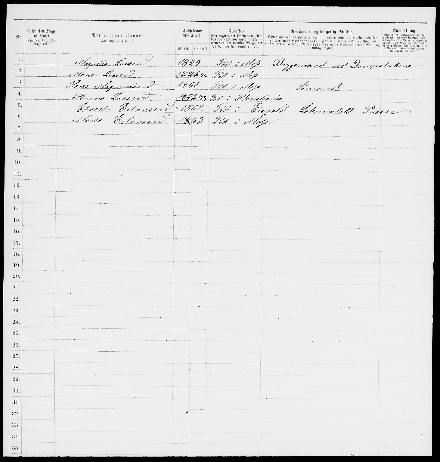 RA, 1885 census for 0104 Moss, 1885, p. 353