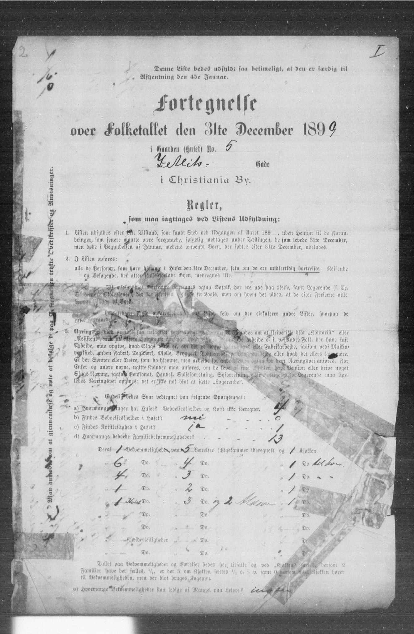 OBA, Municipal Census 1899 for Kristiania, 1899, p. 16515