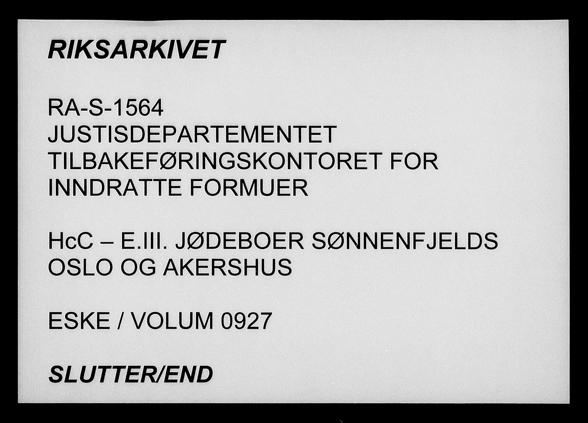 Justisdepartementet, Tilbakeføringskontoret for inndratte formuer, AV/RA-S-1564/H/Hc/Hcc/L0927: --, 1945-1947, p. 603