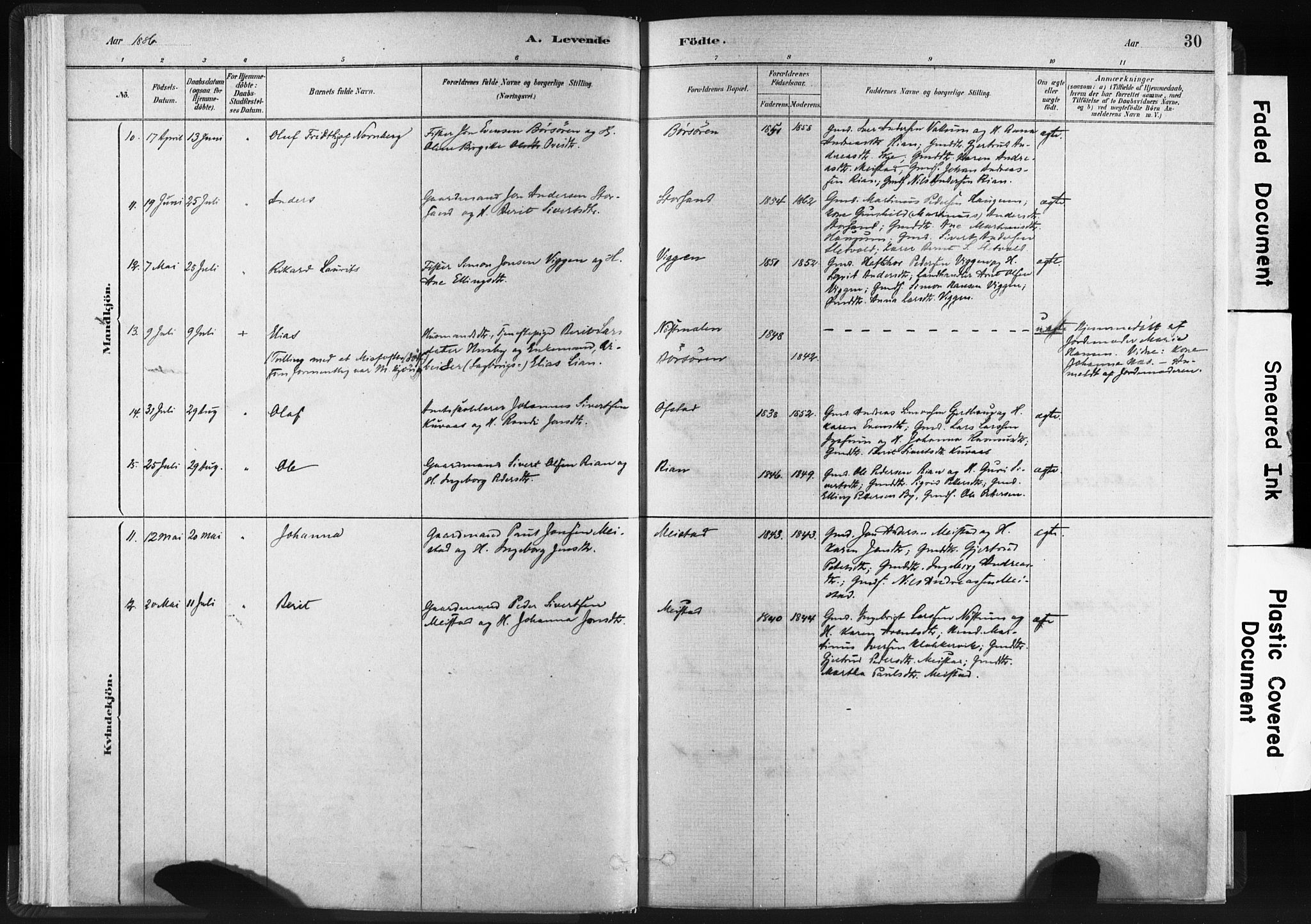 Ministerialprotokoller, klokkerbøker og fødselsregistre - Sør-Trøndelag, SAT/A-1456/665/L0773: Parish register (official) no. 665A08, 1879-1905, p. 30
