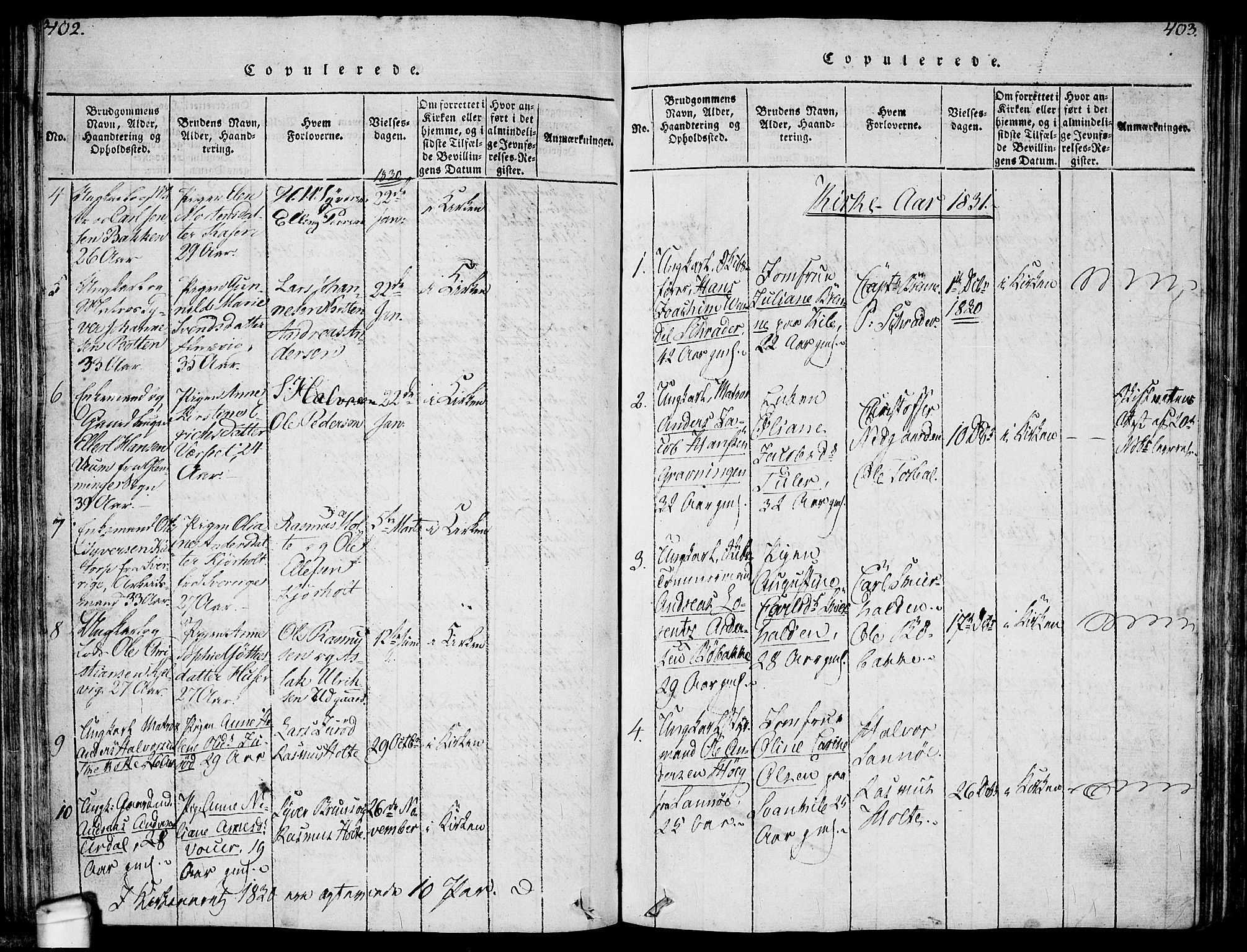 Hvaler prestekontor Kirkebøker, SAO/A-2001/F/Fa/L0005: Parish register (official) no. I 5, 1816-1845, p. 402-403