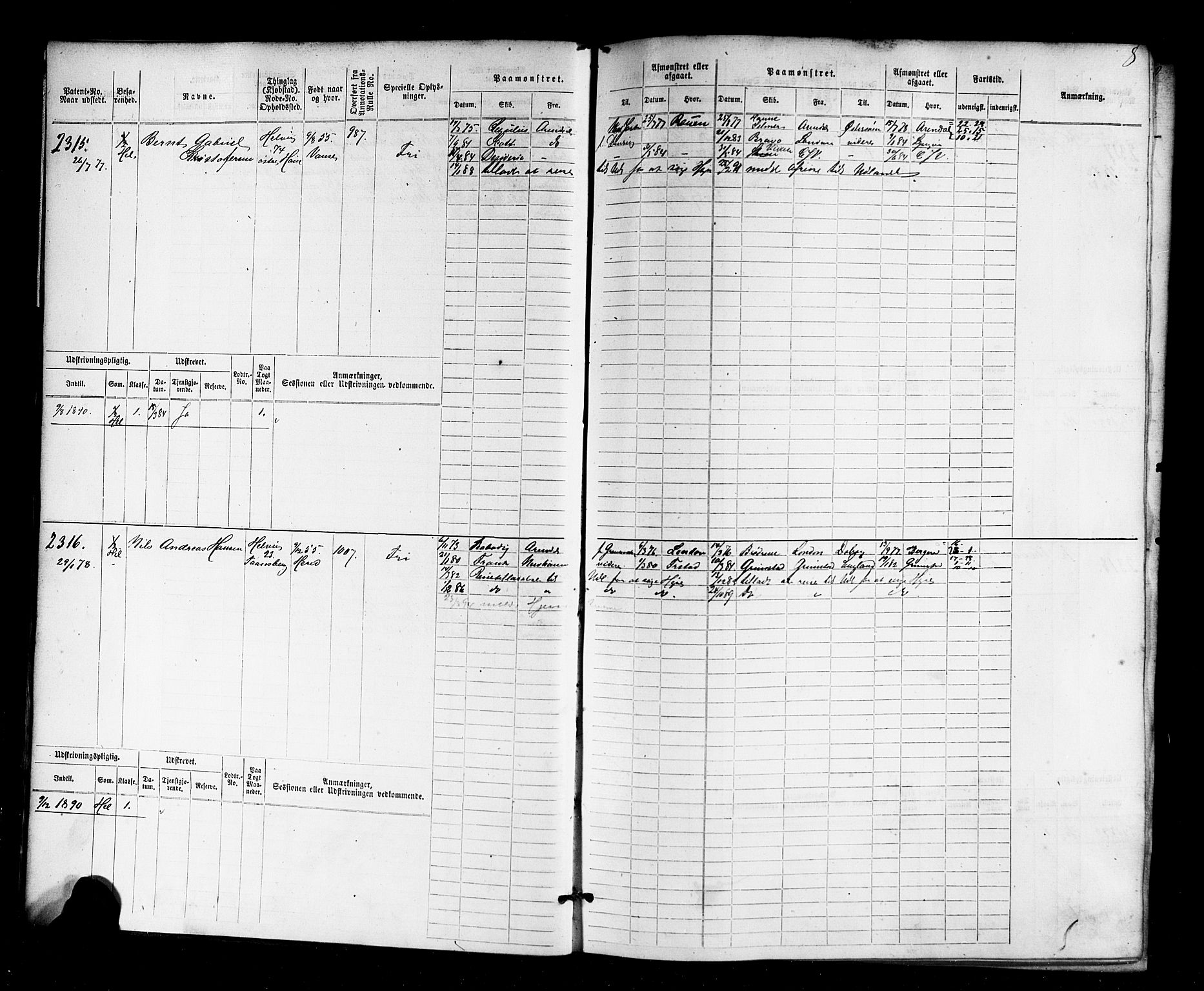 Farsund mønstringskrets, AV/SAK-2031-0017/F/Fb/L0018: Hovedrulle nr 2301-3066, Z-10, 1875-1914, p. 9