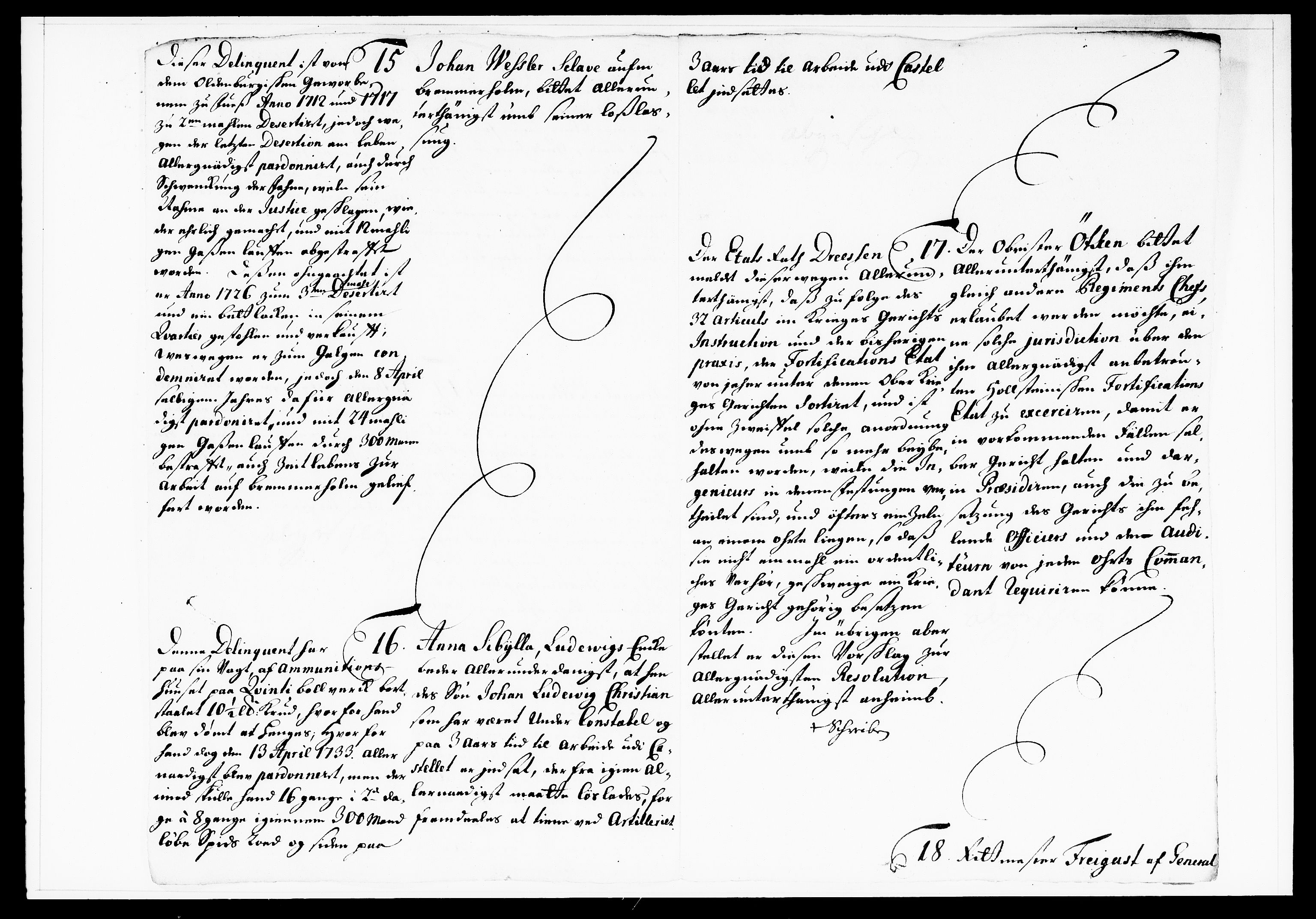 Krigskollegiet, Krigskancelliet, DRA/A-0006/-/1122-1129: Refererede sager, 1735, p. 9