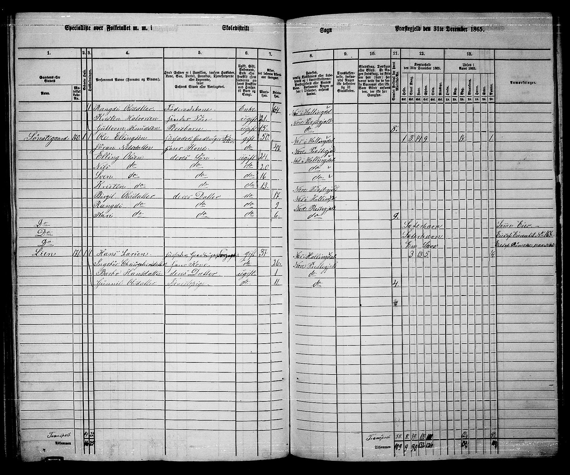 RA, 1865 census for Nore, 1865, p. 150