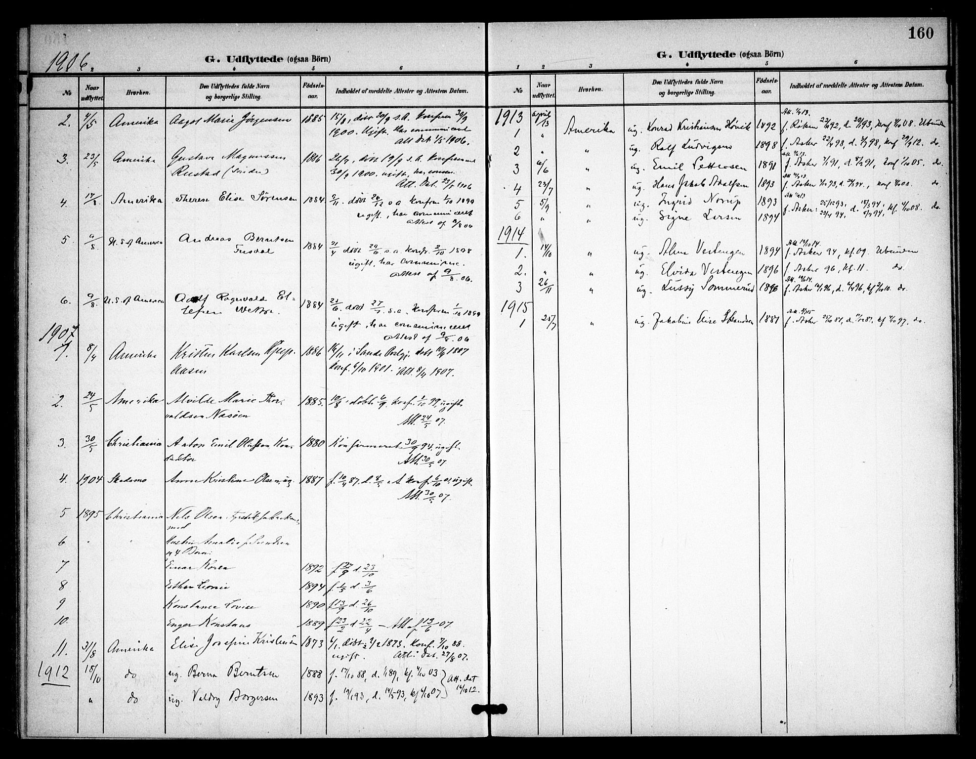 Asker prestekontor Kirkebøker, SAO/A-10256a/F/Fa/L0016: Parish register (official) no. I 16, 1900-1917, p. 160