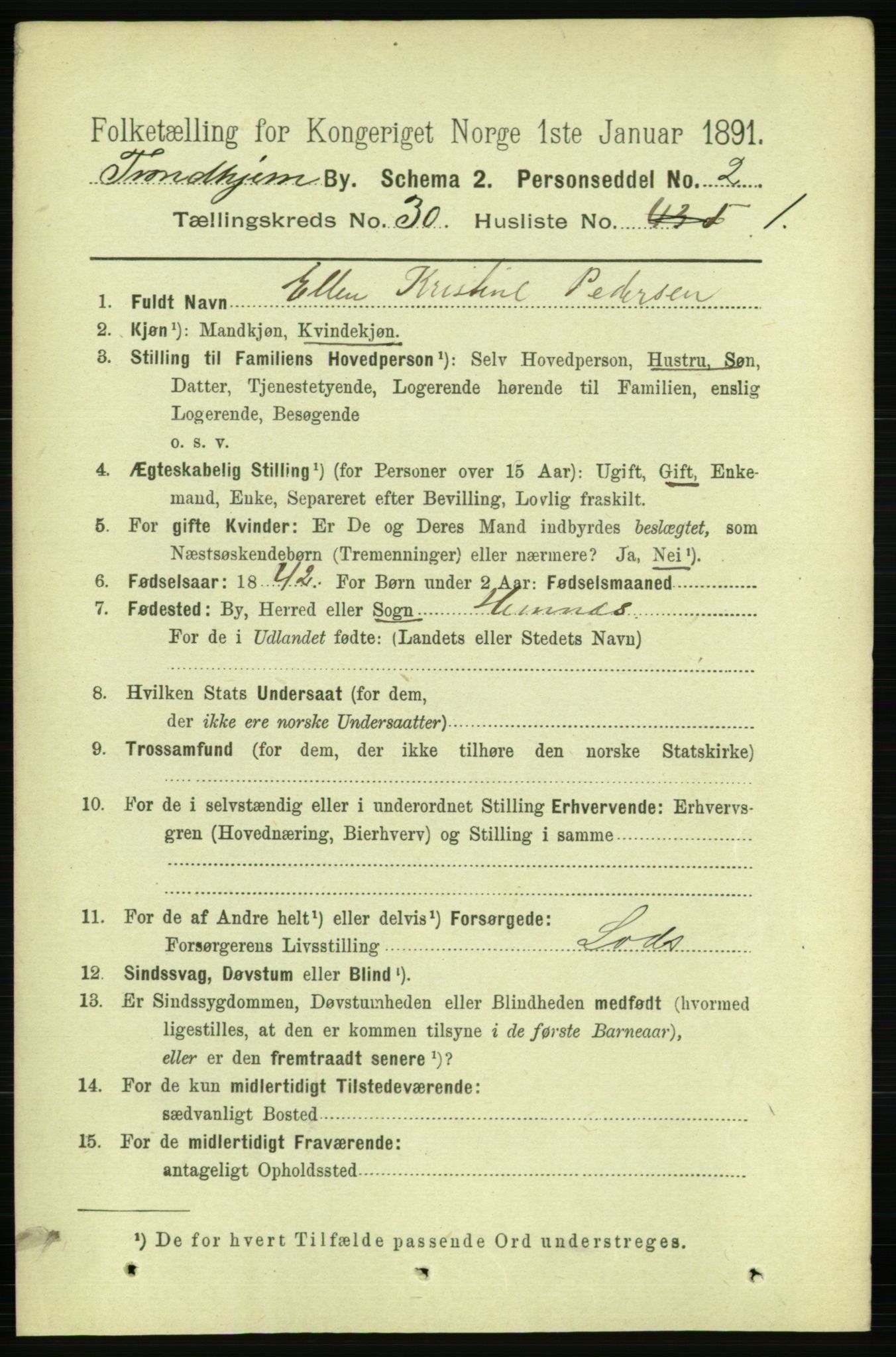 RA, 1891 census for 1601 Trondheim, 1891, p. 22225