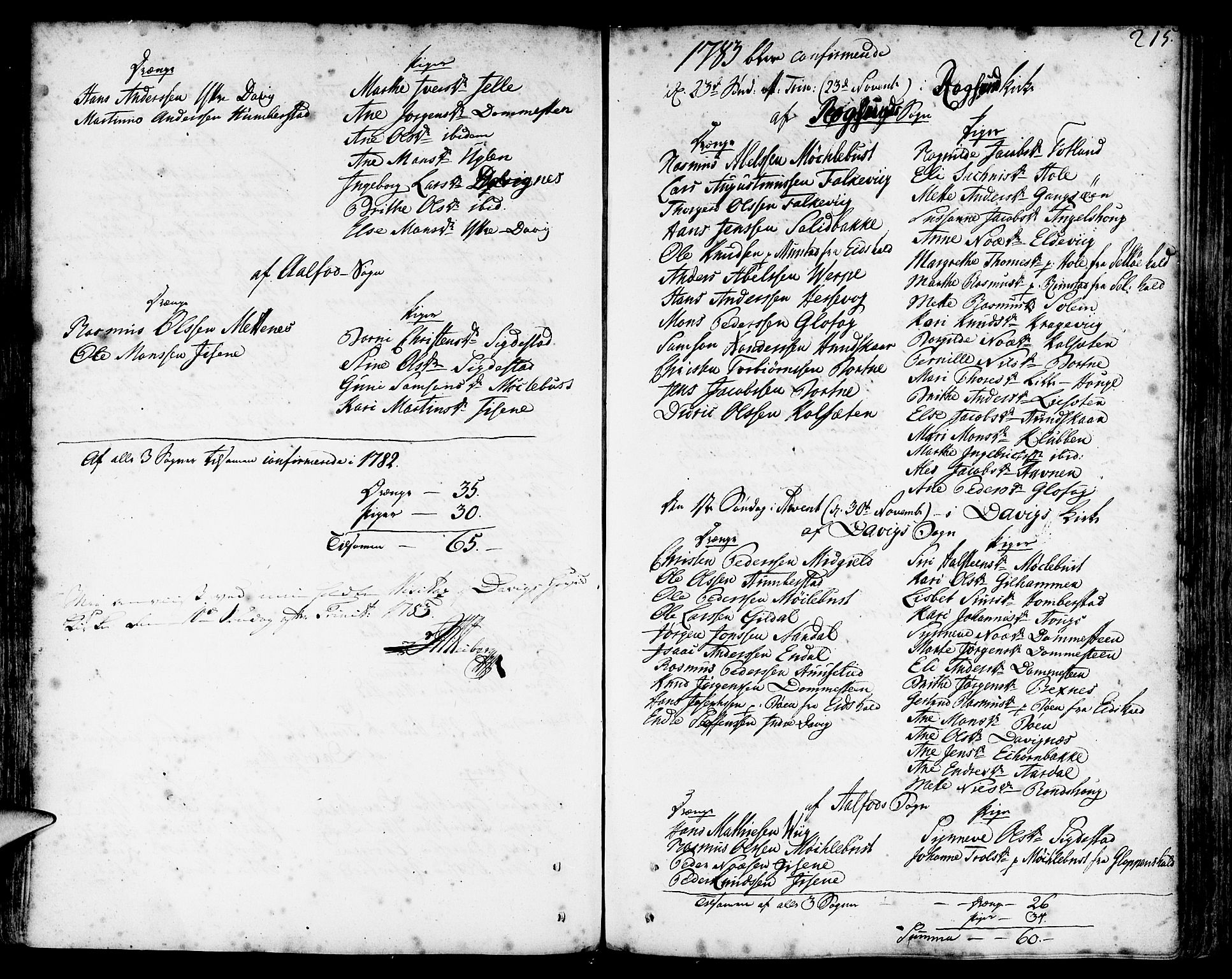Davik sokneprestembete, SAB/A-79701/H/Haa/Haaa/L0002: Parish register (official) no. A 2, 1742-1816, p. 215