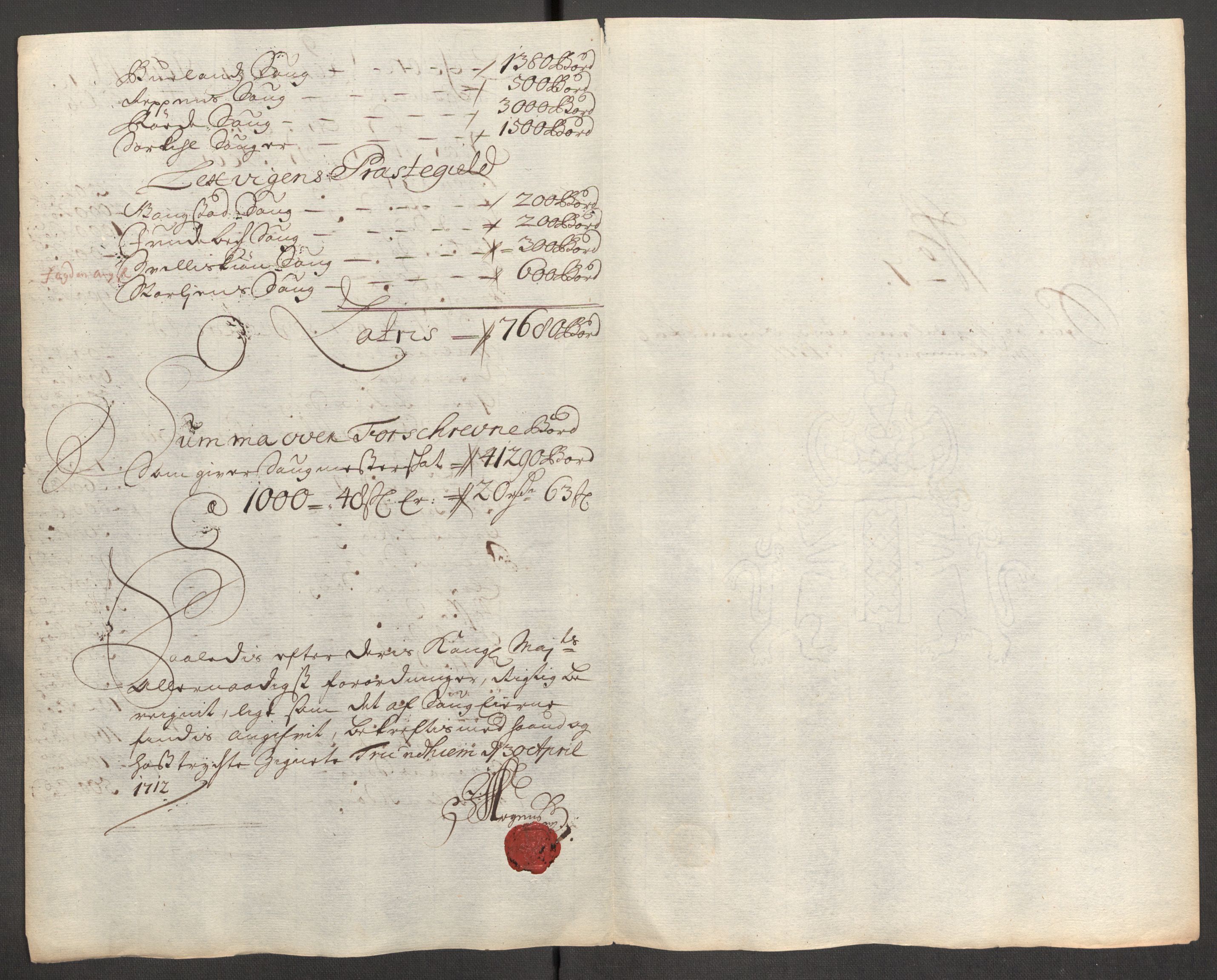 Rentekammeret inntil 1814, Reviderte regnskaper, Fogderegnskap, AV/RA-EA-4092/R62/L4201: Fogderegnskap Stjørdal og Verdal, 1711, p. 129