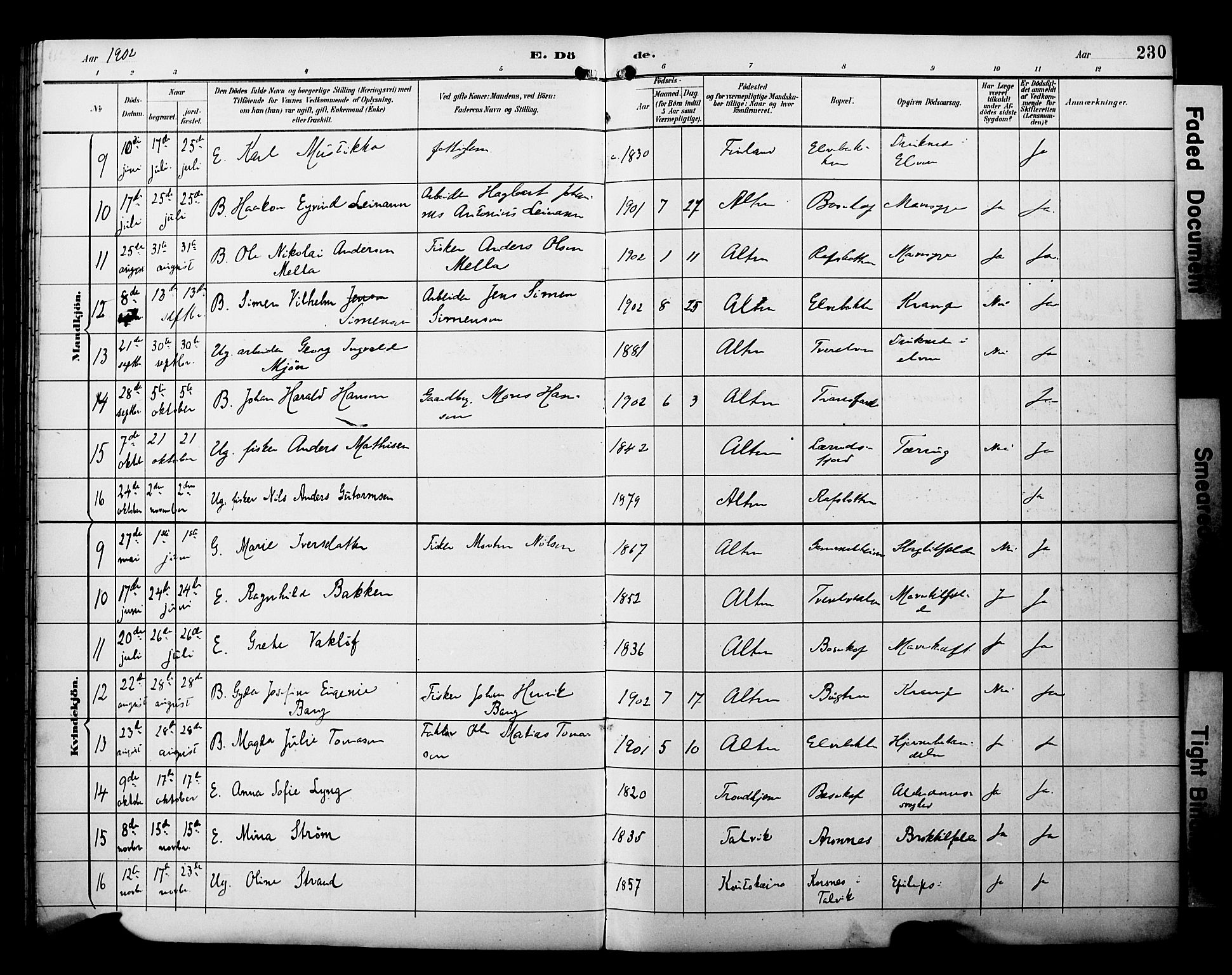 Alta sokneprestkontor, SATØ/S-1338/H/Ha/L0003.kirke: Parish register (official) no. 3, 1892-1904, p. 230