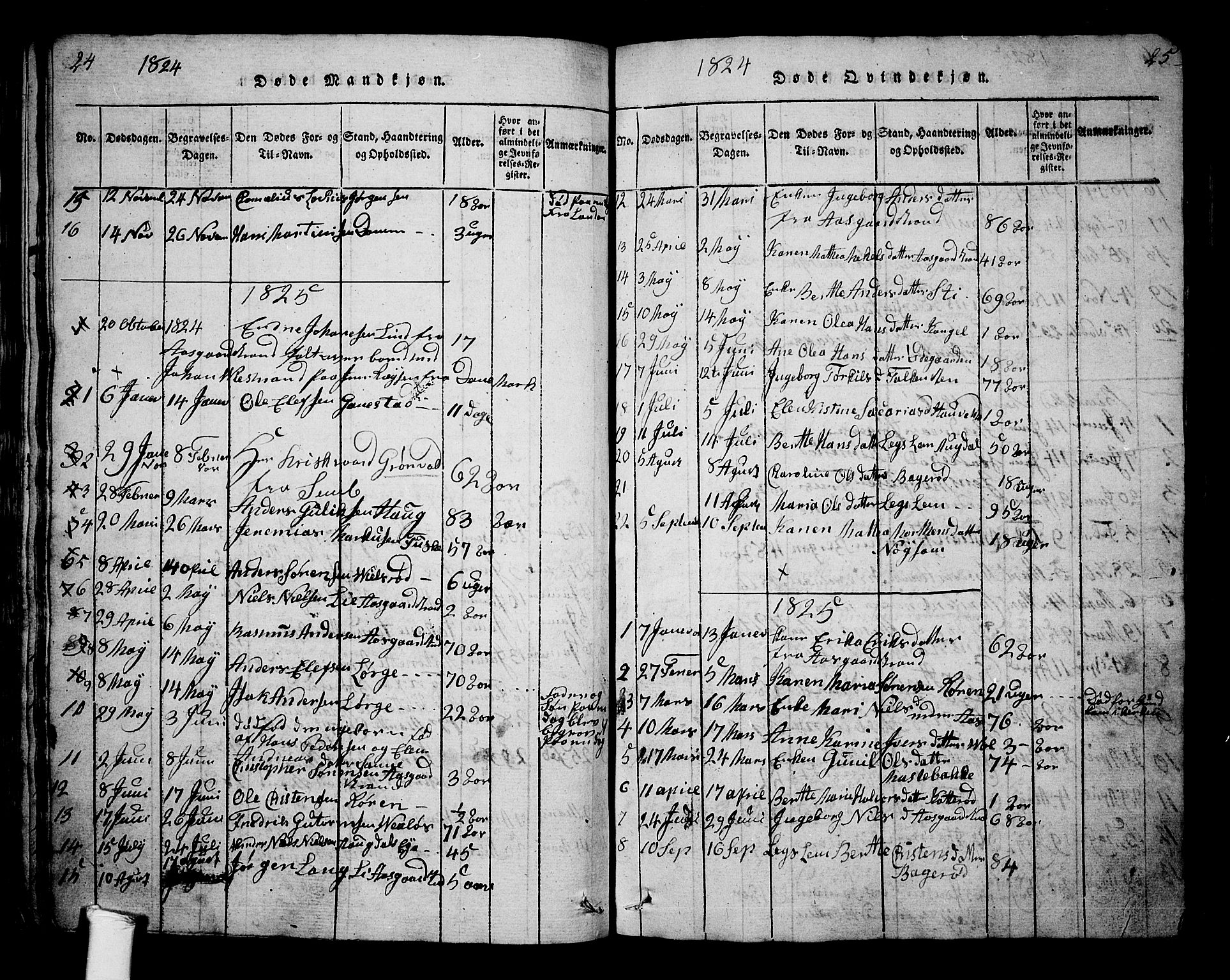 Borre kirkebøker, AV/SAKO-A-338/G/Ga/L0001: Parish register (copy) no. I 1, 1815-1851, p. 24-25