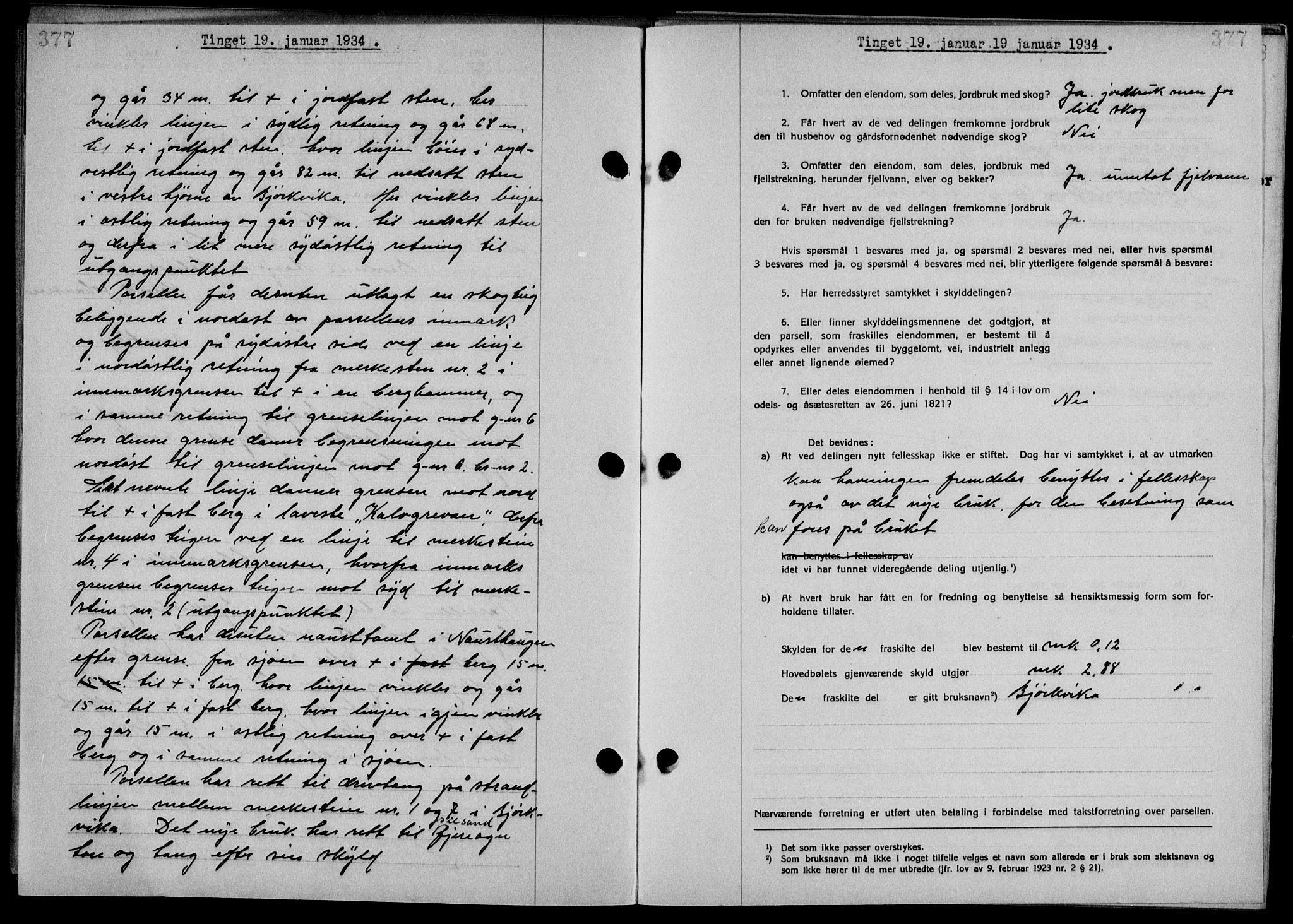 Steigen og Ofoten sorenskriveri, SAT/A-0030/1/2/2C/L0023/0002: Mortgage book no. 26-II og 27, 1933-1934, Deed date: 19.01.1934