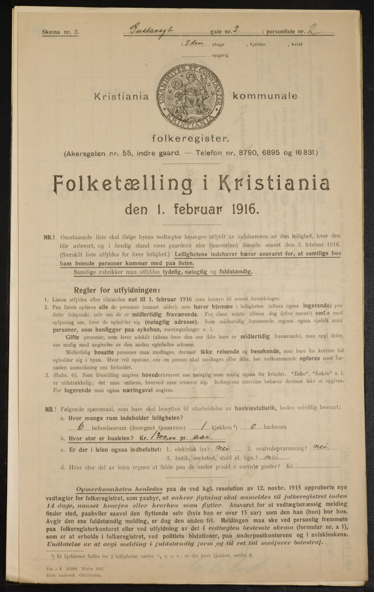 OBA, Municipal Census 1916 for Kristiania, 1916, p. 32981