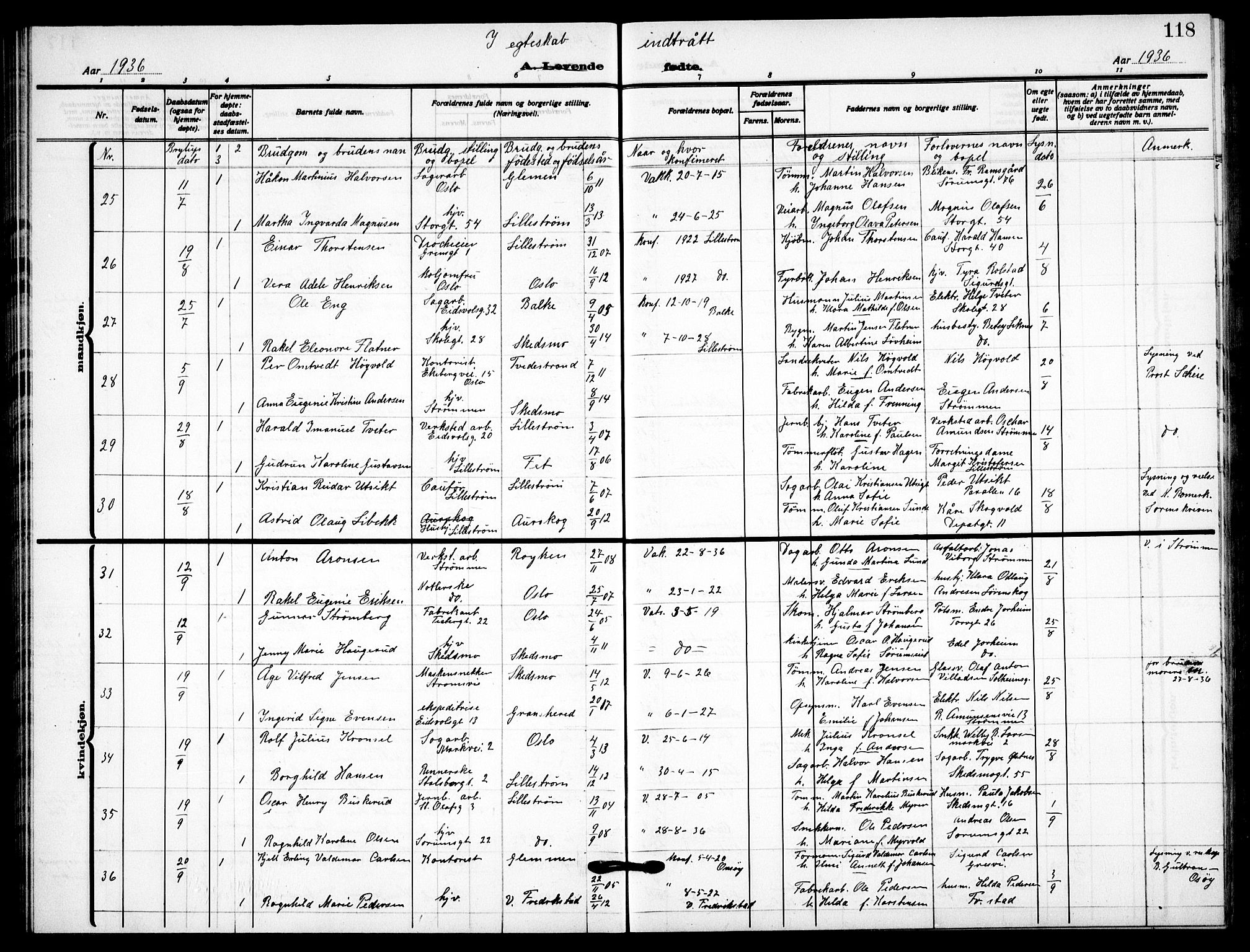 Skedsmo prestekontor Kirkebøker, AV/SAO-A-10033a/G/Gc/L0003: Parish register (copy) no. III 3, 1926-1939, p. 118