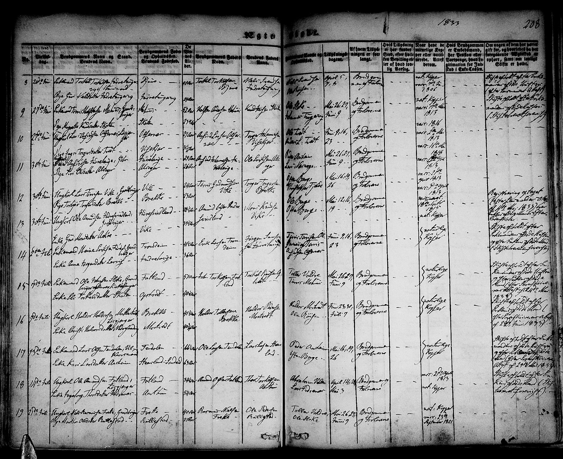 Skånevik sokneprestembete, AV/SAB-A-77801/H/Haa: Parish register (official) no. A 4, 1828-1848, p. 208