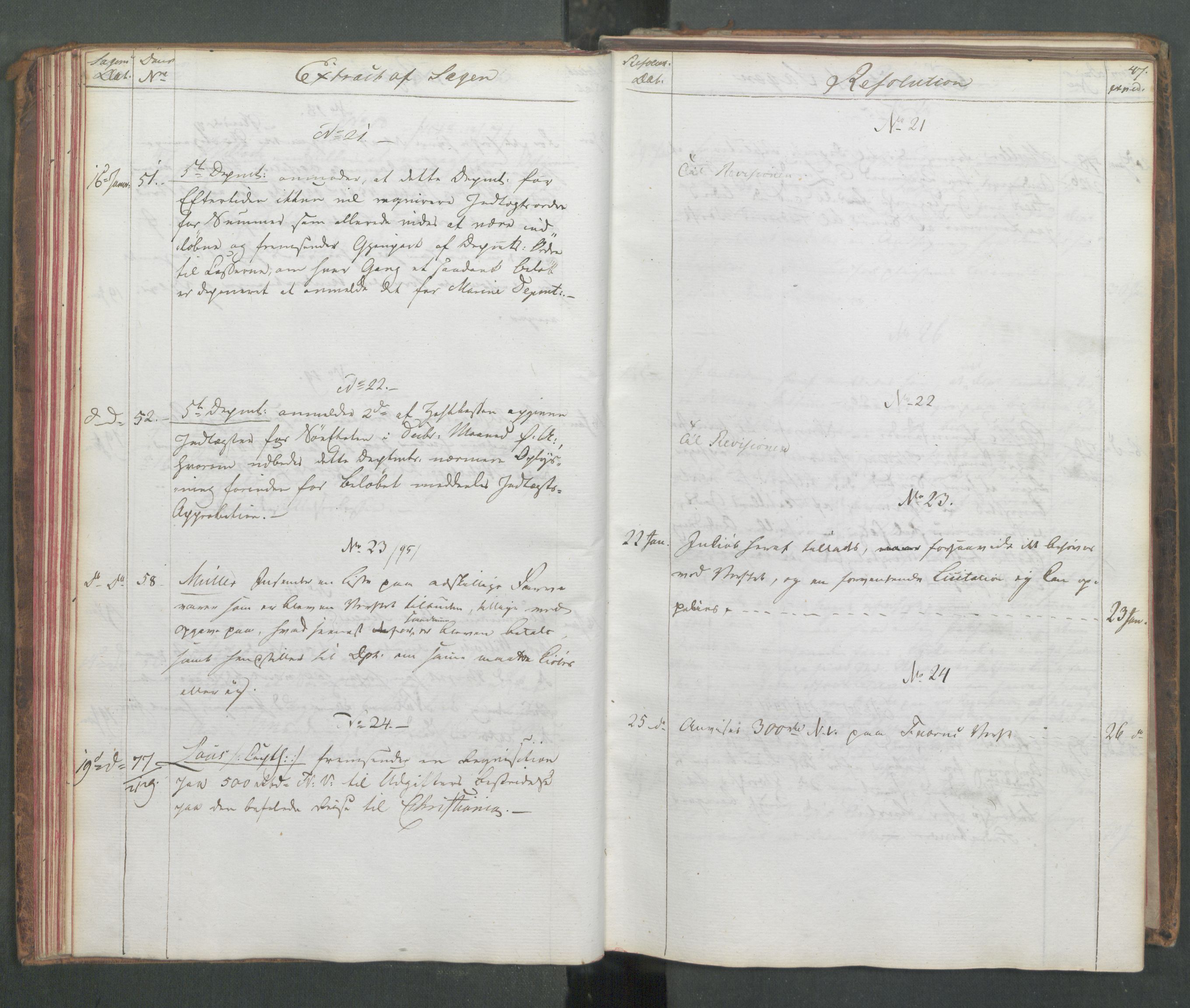 Marinedepartementet/ Marine- og postdepartementet, AV/RA-RAFA-3792/C/L0003: 7de Departements Journal, 1815-1816, p. 47