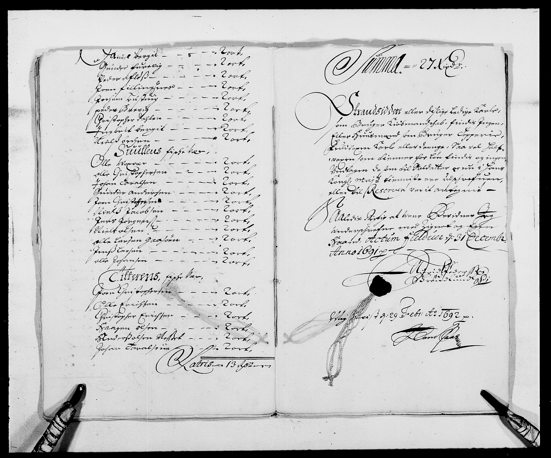 Rentekammeret inntil 1814, Reviderte regnskaper, Fogderegnskap, AV/RA-EA-4092/R57/L3848: Fogderegnskap Fosen, 1690-1691, p. 225