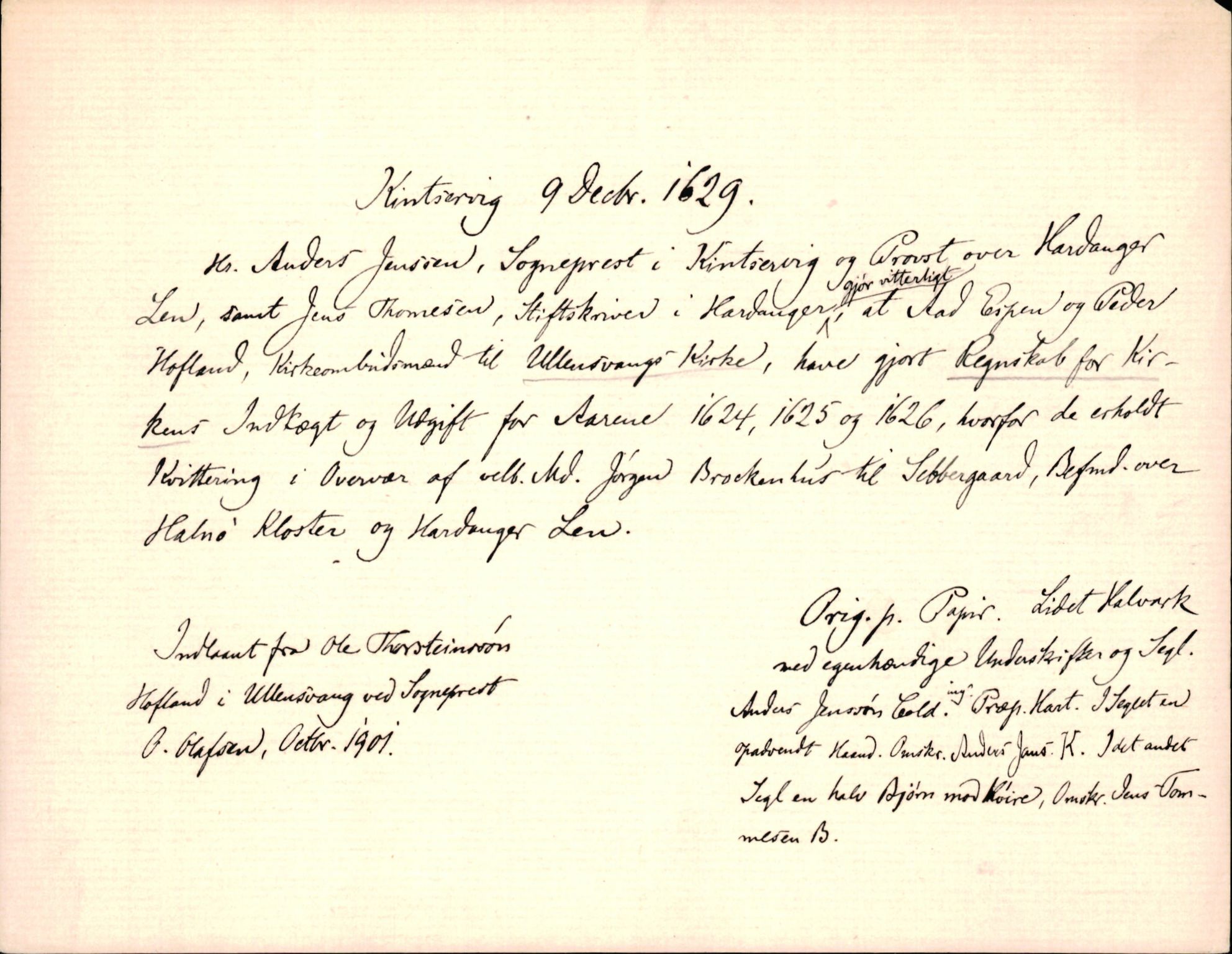 Riksarkivets diplomsamling, AV/RA-EA-5965/F35/F35d/L0003: Innlånte diplomer, seddelregister, 1621-1642, p. 265