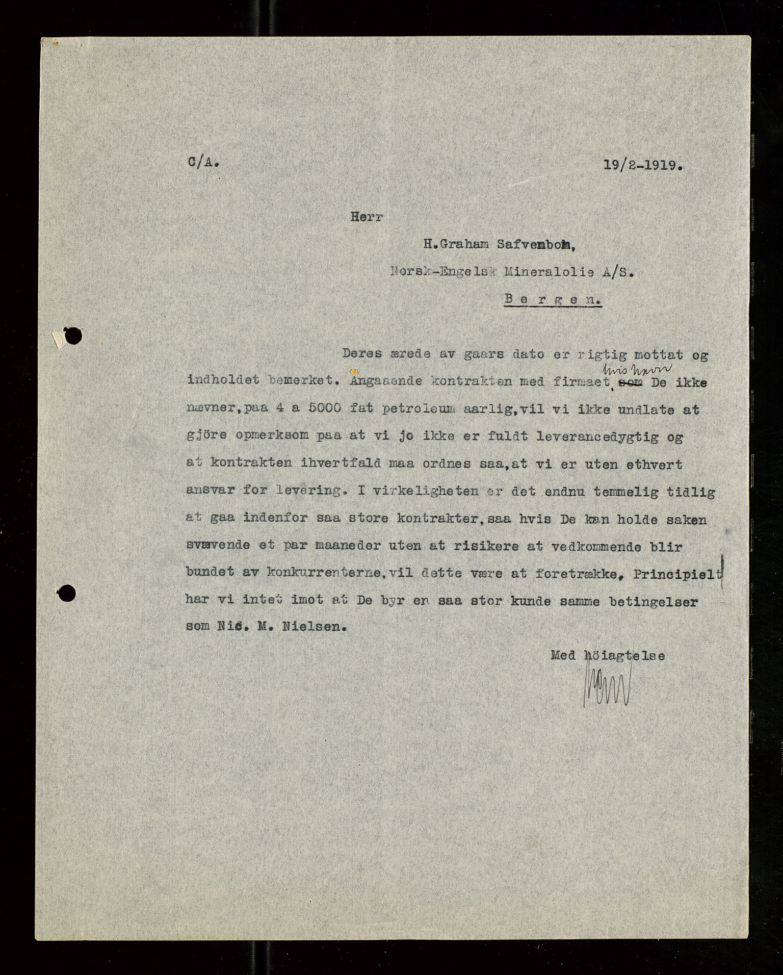 Pa 1521 - A/S Norske Shell, AV/SAST-A-101915/E/Ea/Eaa/L0007: Sjefskorrespondanse, 1919, p. 605