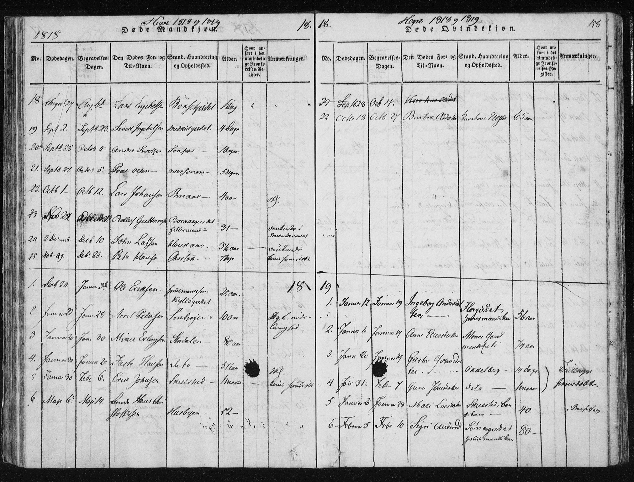 Ministerialprotokoller, klokkerbøker og fødselsregistre - Nord-Trøndelag, SAT/A-1458/709/L0061: Parish register (official) no. 709A08 /4, 1815-1819, p. 158