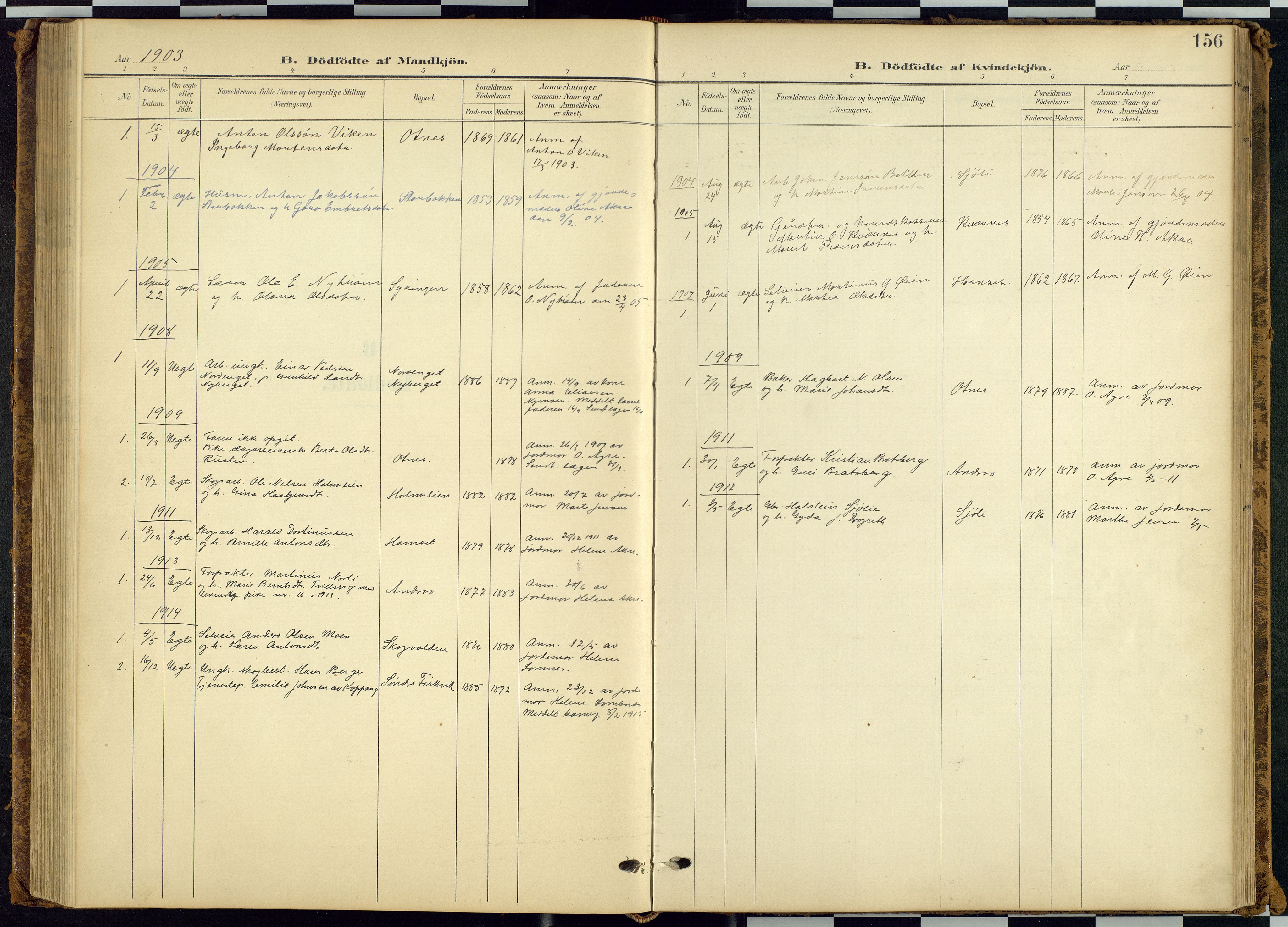 Rendalen prestekontor, SAH/PREST-054/H/Ha/Hab/L0010: Parish register (copy) no. 10, 1903-1940, p. 156