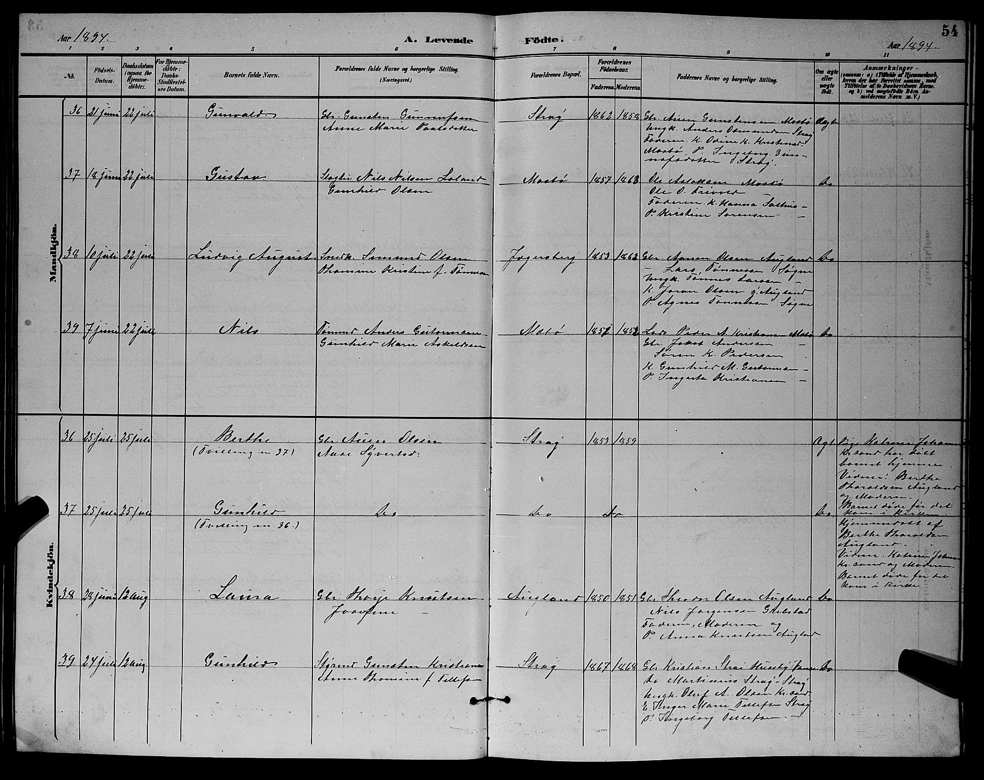 Oddernes sokneprestkontor, AV/SAK-1111-0033/F/Fb/Fba/L0008: Parish register (copy) no. B 8, 1887-1898, p. 55