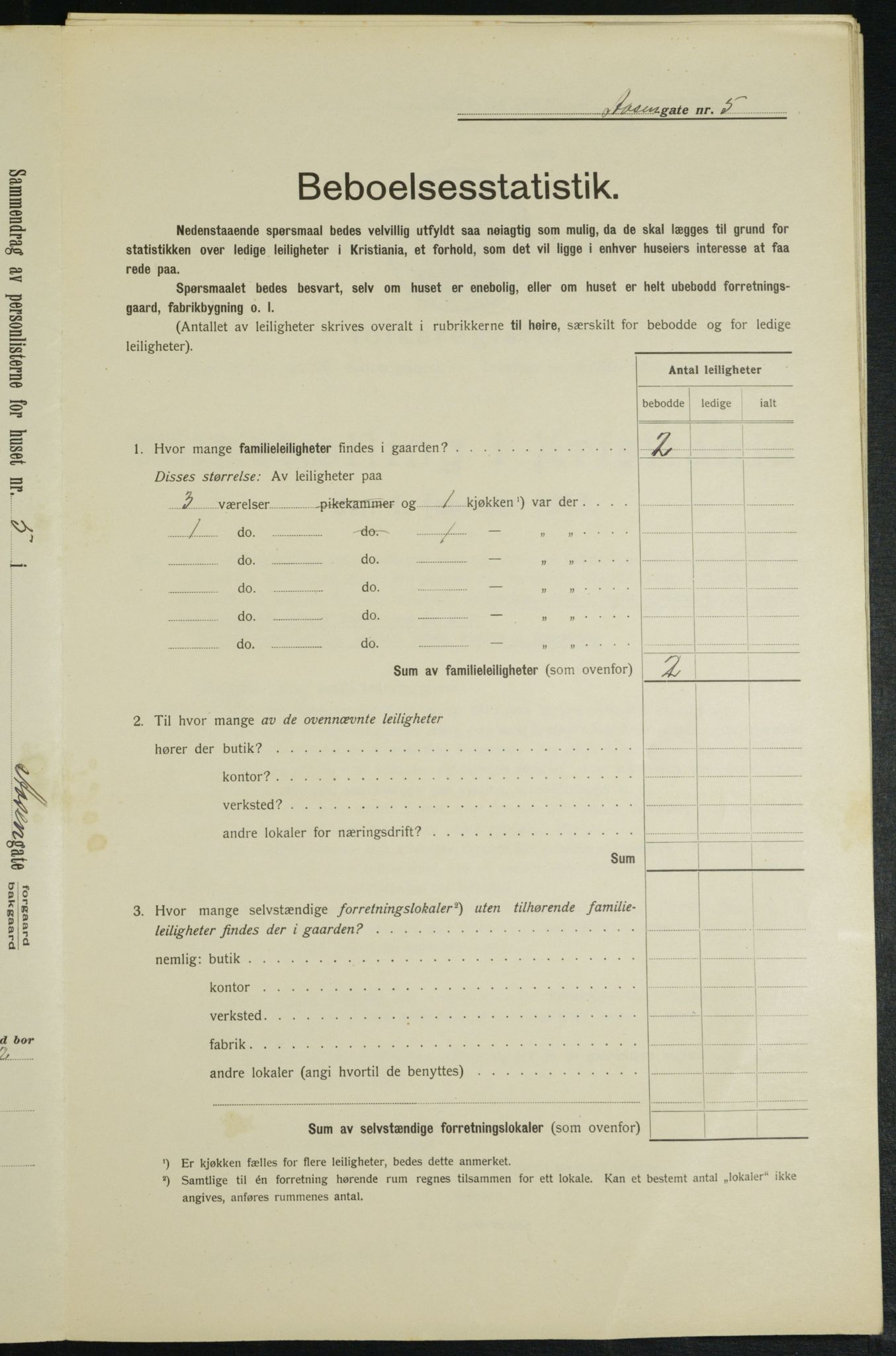 OBA, Municipal Census 1913 for Kristiania, 1913, p. 130964